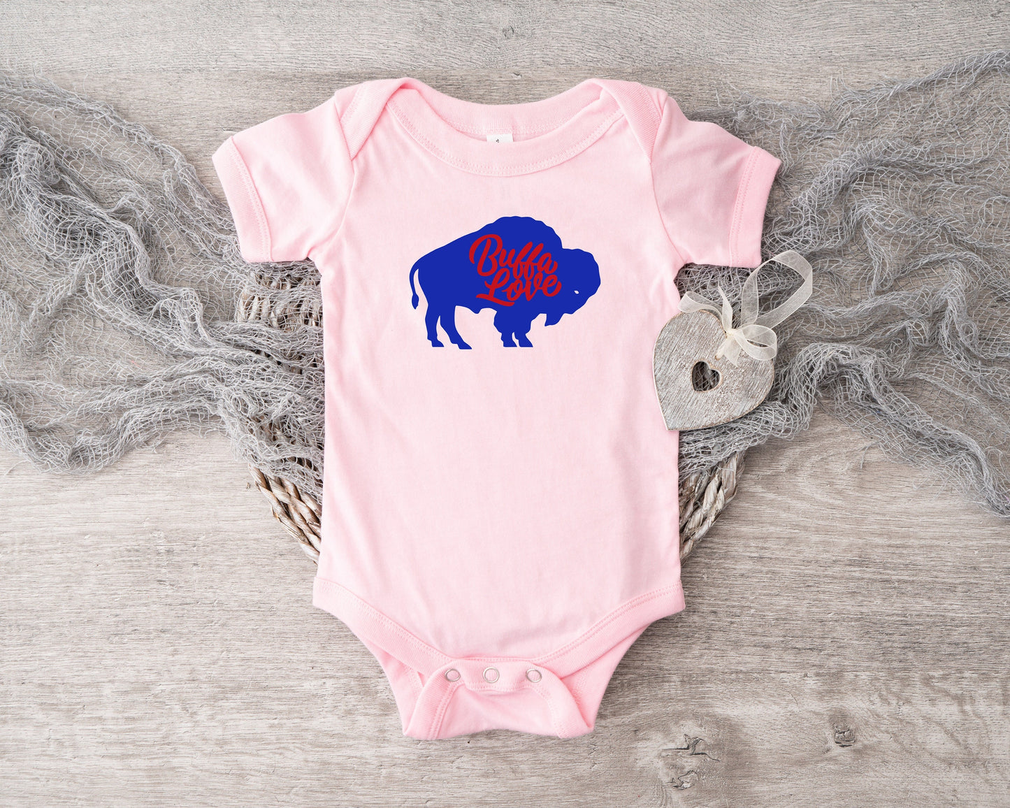 Buffalo Love Baby Creeper - Buffalo Baby Creeper, Buffalo Love, Buffalo NY - Creeper, Bodysuit - Baby Shower Gift