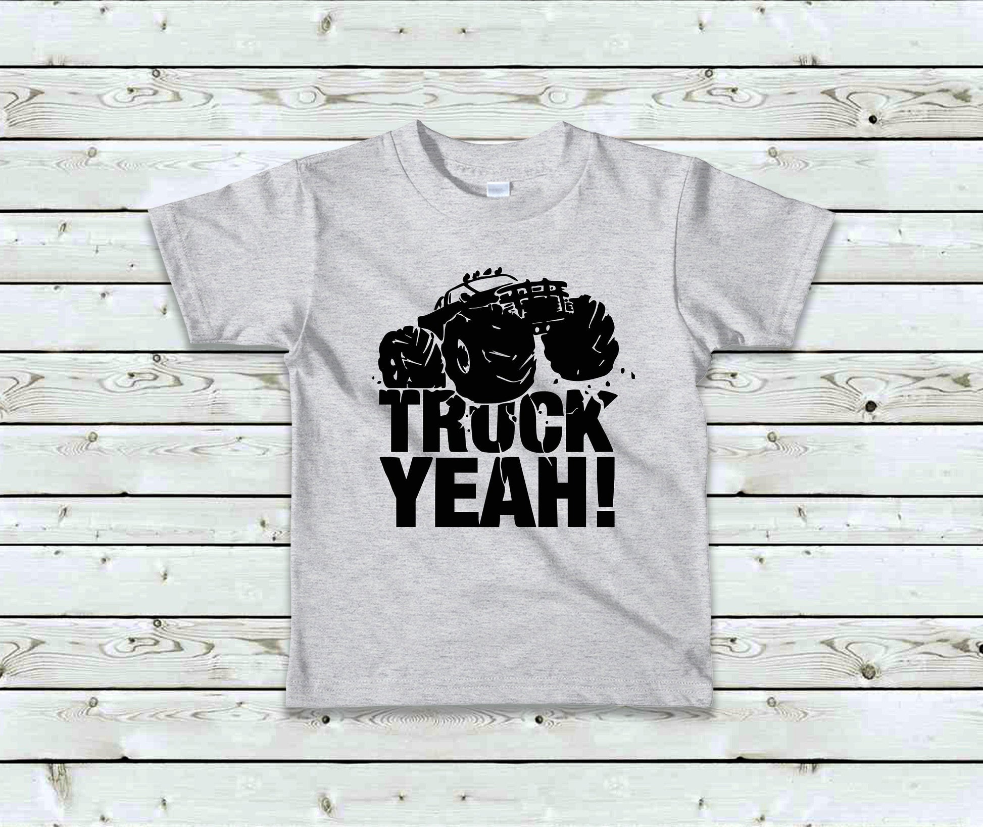 Truck YEAH Toddler Tee - Truck Yeah T-Shirt - Truck Shirt- Toddler Clothes GREY or PINK
