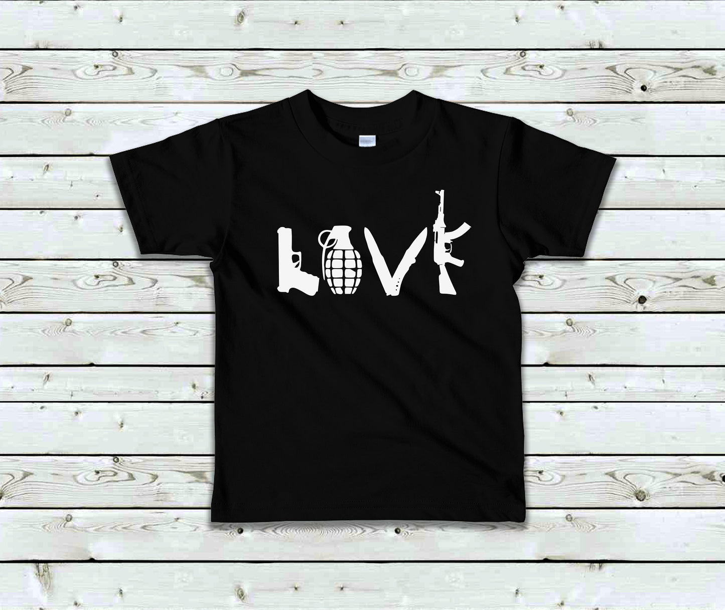 LOVE Guns Military Toddler Tee Kid's Tee T-Shirt Guns T-shirt Kid's Clothes T-shirt CUSTOM