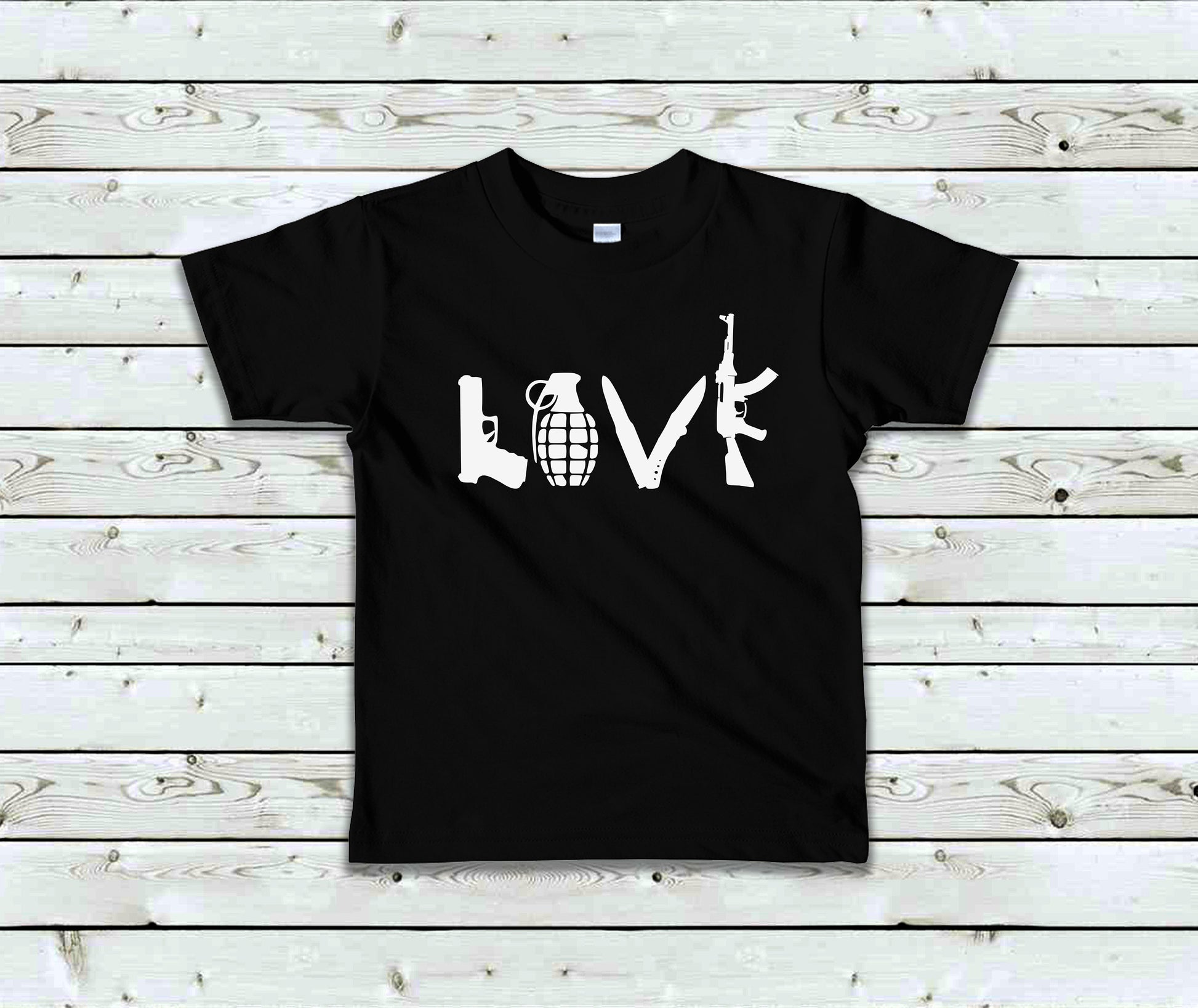 LOVE Guns Military Toddler Tee Kid's Tee T-Shirt Guns T-shirt Kid's Clothes T-shirt CUSTOM
