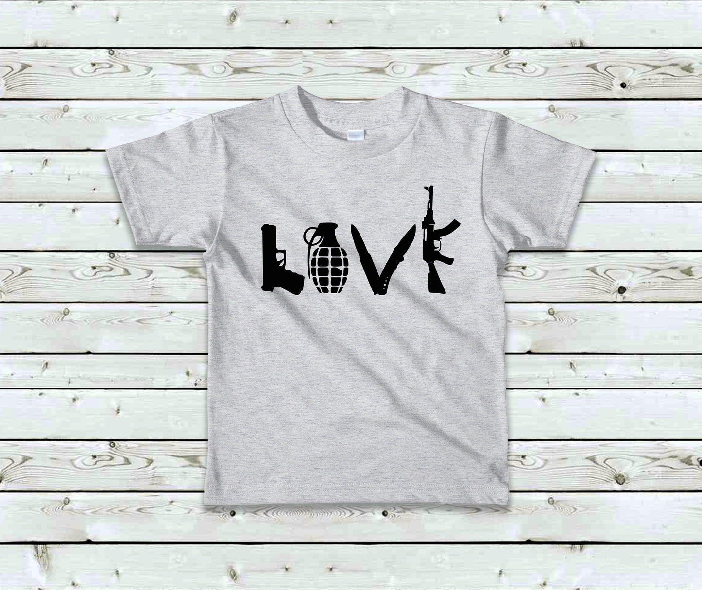 LOVE Guns Military Toddler Tee Kid's Tee T-Shirt Guns T-shirt Kid's Clothes T-shirt CUSTOM