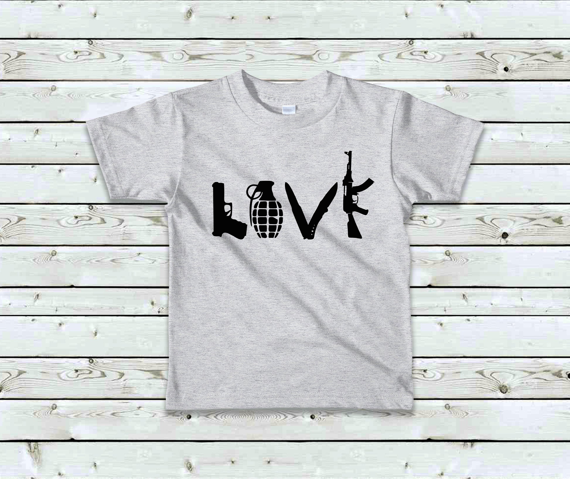 LOVE Guns Military Toddler Tee Kid's Tee T-Shirt Guns T-shirt Kid's Clothes T-shirt CUSTOM