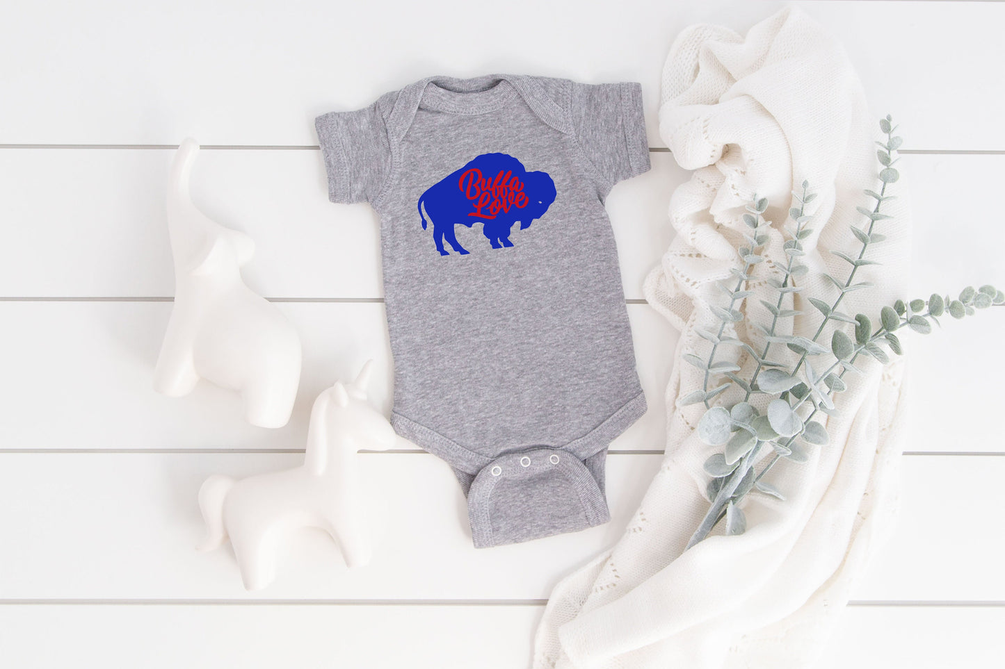 Buffalo Love Baby Creeper - Buffalo Baby Creeper, Buffalo Love, Buffalo NY - Creeper, Bodysuit - Baby Shower Gift