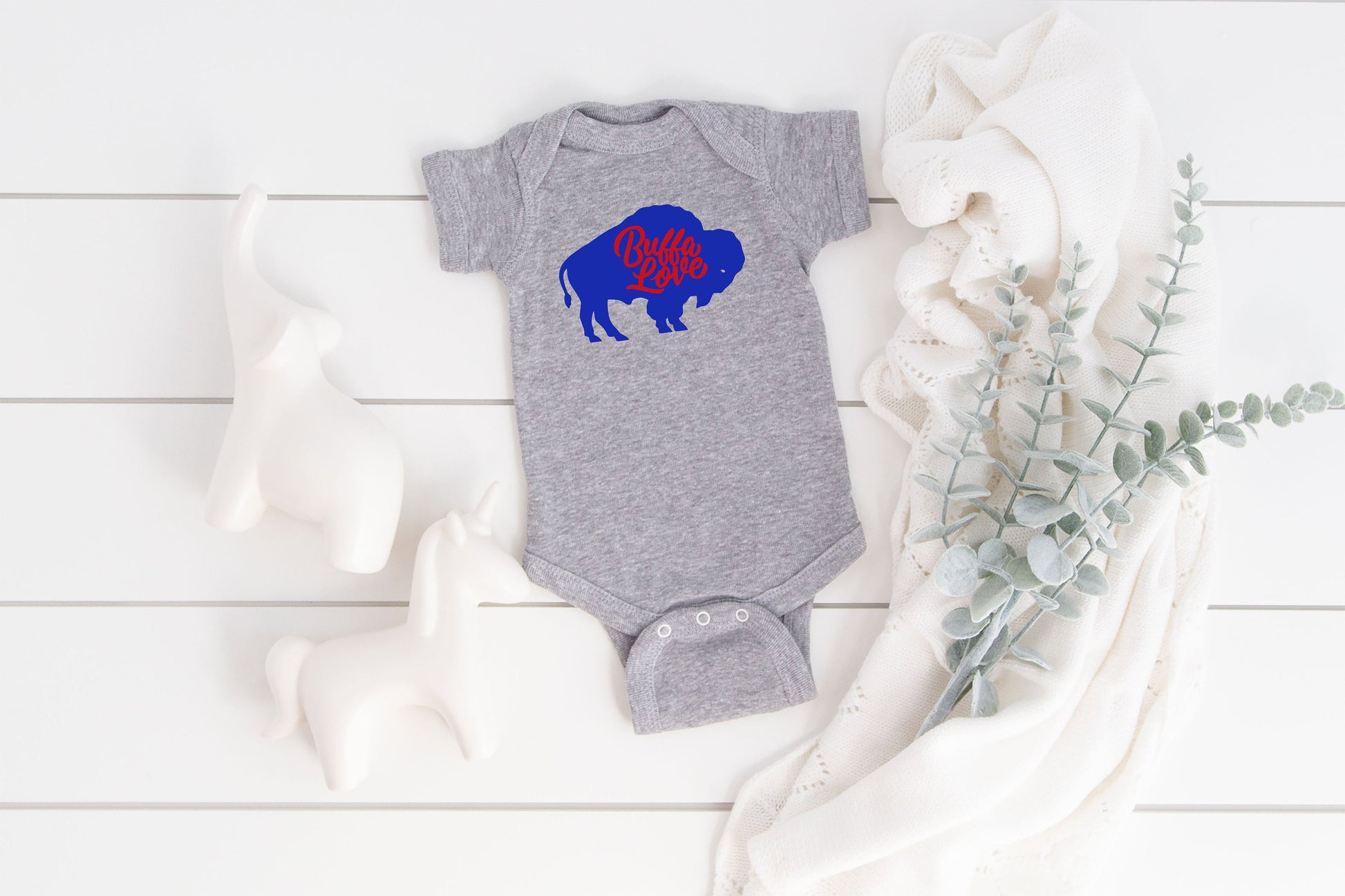 Buffalo Love Baby Creeper - Buffalo Baby Creeper, Buffalo Love, Buffalo NY - Creeper, Bodysuit - Baby Shower Gift