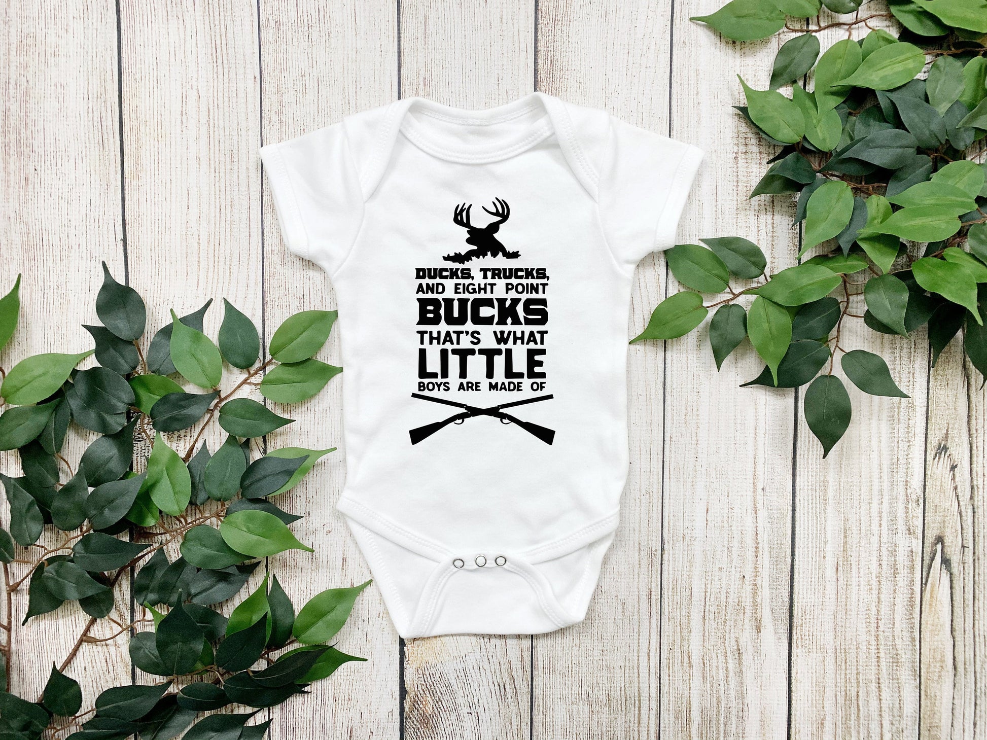Little Boys Made of Hunting Baby Creeper Country Antlers Baby Boy Shower Gift Clothing