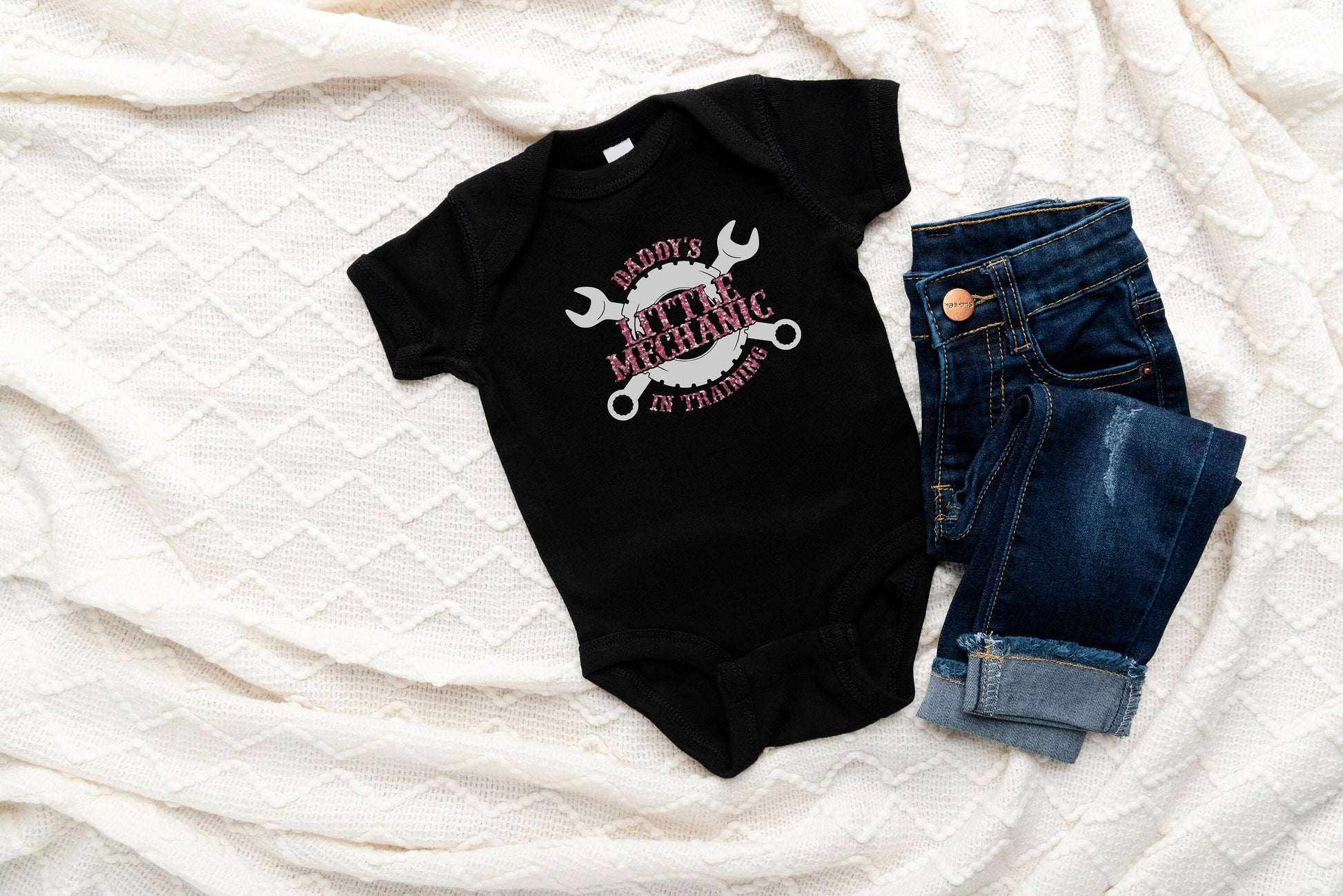 Mechanic in Training Baby Creeper Mechanic Creeper - Creeper Baby Shower Gift - Mommy's Little Mechanic - Daddy's Little Mechanic Grandpa's