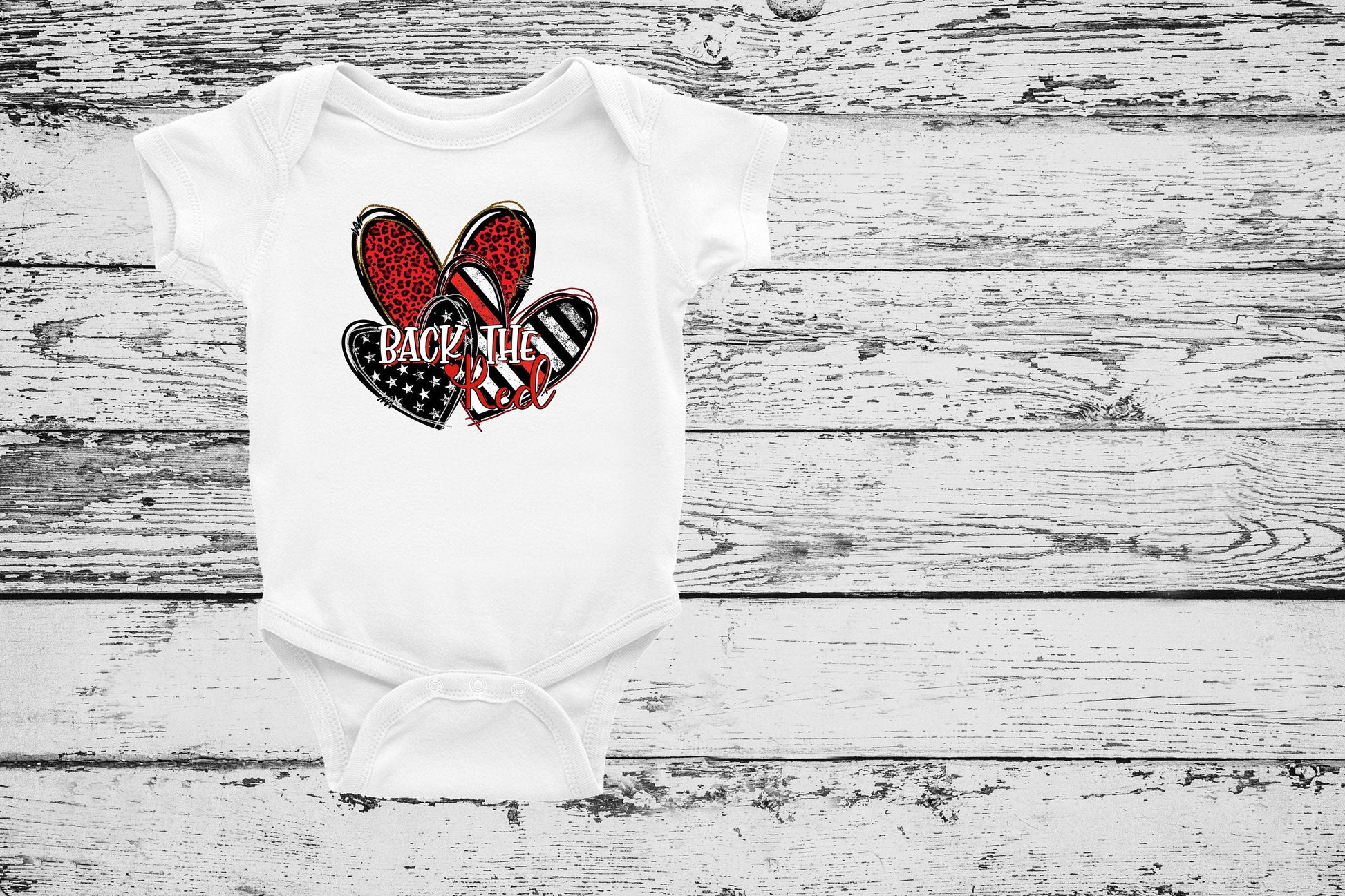 Back The Red Baby Bodysuit, Back The Red Baby Creeper, Red Line