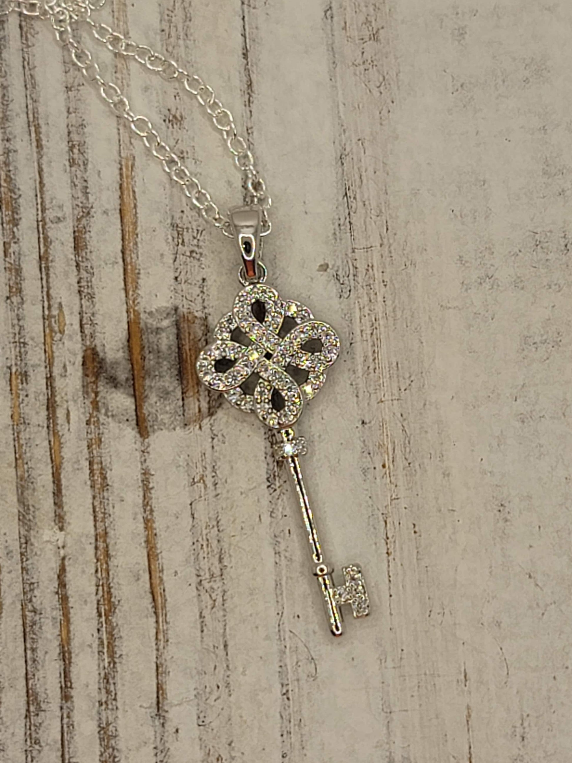 Silver Skeleton Key Necklace
