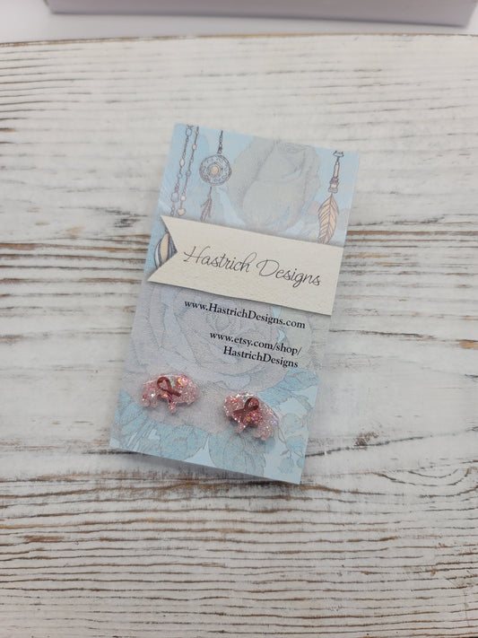 Breast Cancer Buffalo Stud Earrings, Buffalo Earrings, Buffalo Post Earrings, Fun Earrings, Buffalo Jewelry Breast Cancer Awareness