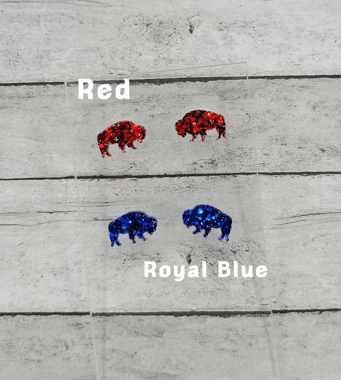 Chunky Glitter Buffalo Stud Earrings, Buffalo Earrings, Buffalo Post Earrings, Fun Earrings, Buffalo Jewelry