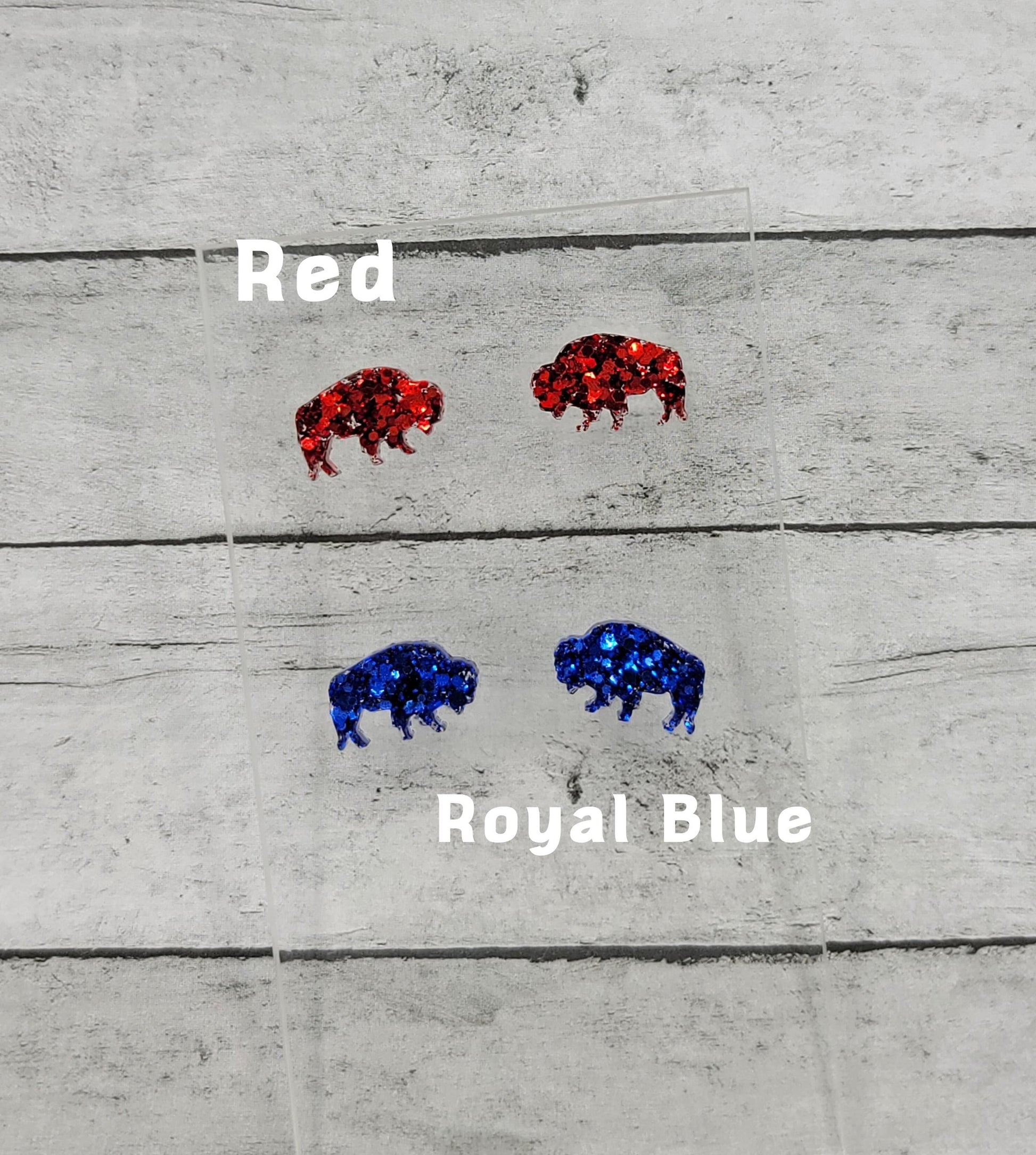 Chunky Glitter Buffalo Stud Earrings, Buffalo Love Buffalo Earrings, Buffalo Post Earrings, Fun Earrings, Buffalo Jewelry