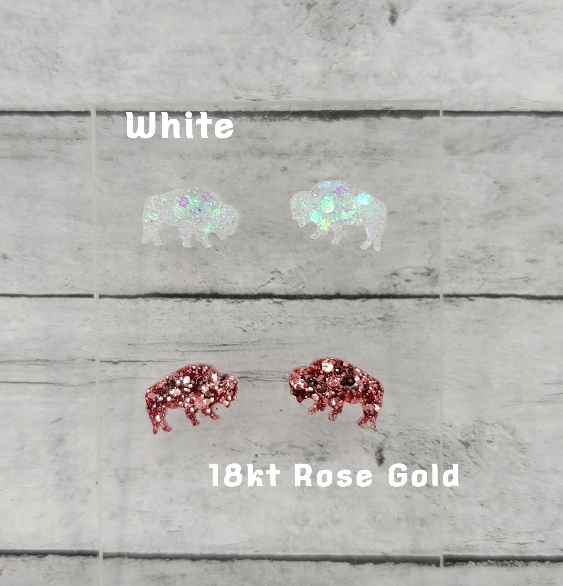 Chunky Glitter Buffalo Stud Earrings, Buffalo Love Buffalo Earrings, Buffalo Post Earrings, Fun Earrings, Buffalo Jewelry