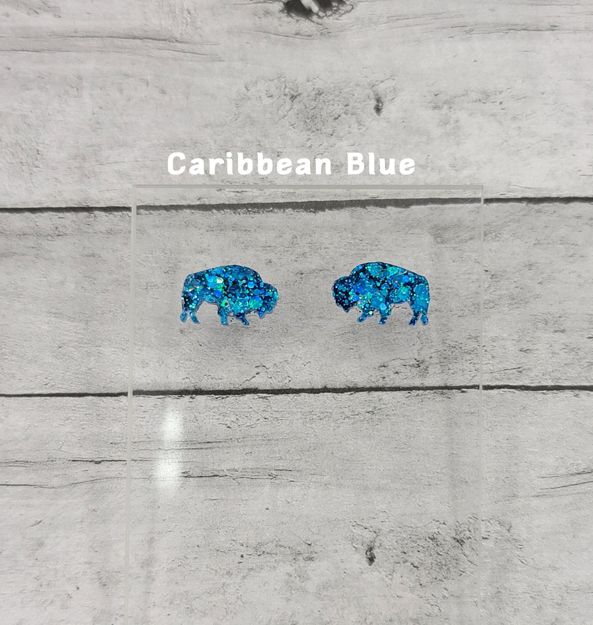 Chunky Glitter Buffalo Stud Earrings, Buffalo Love Buffalo Earrings, Buffalo Post Earrings, Fun Earrings, Buffalo Jewelry