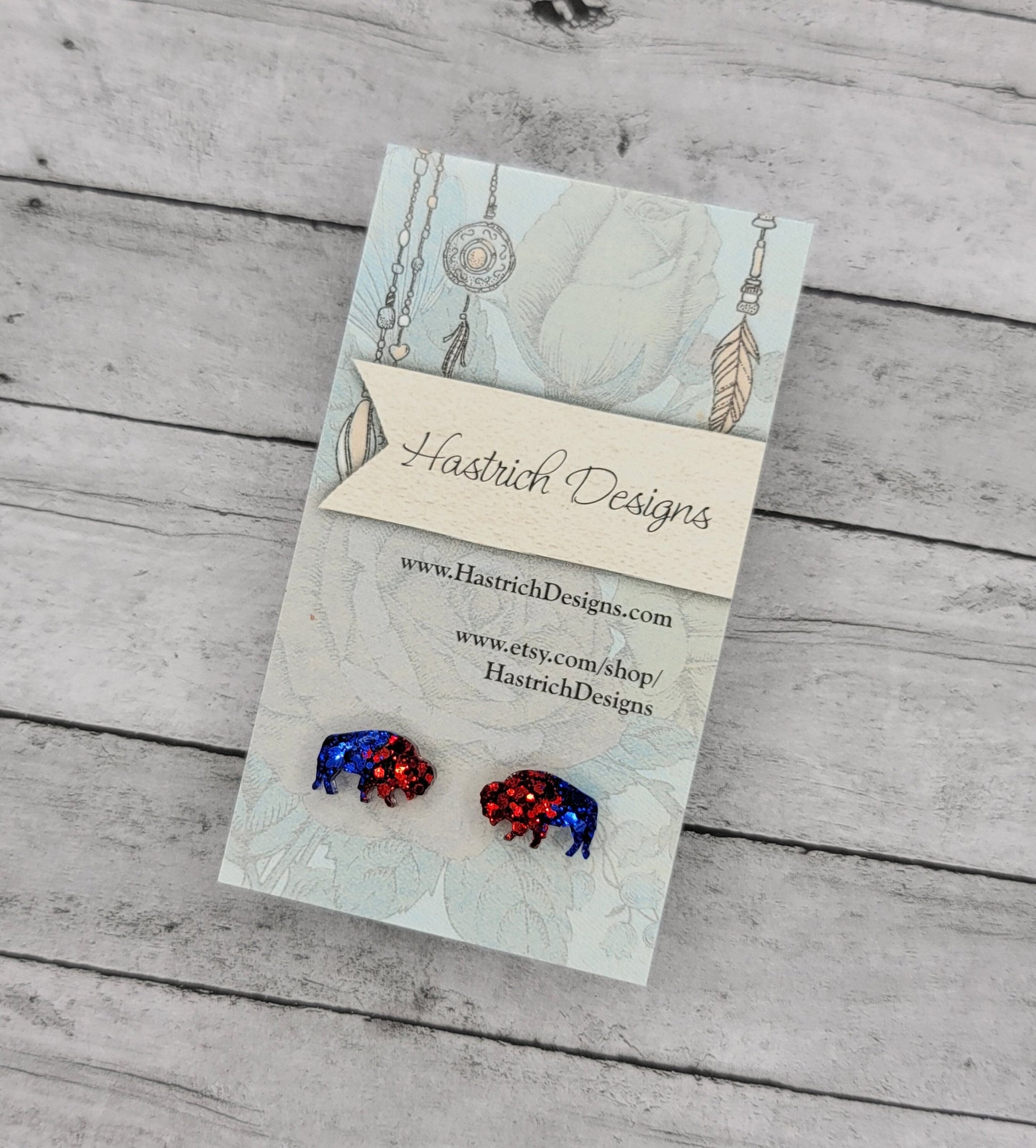 Chunky Glitter Buffalo Stud Earrings, Buffalo Earrings, Buffalo Post Earrings, Fun Earrings, Buffalo Jewelry