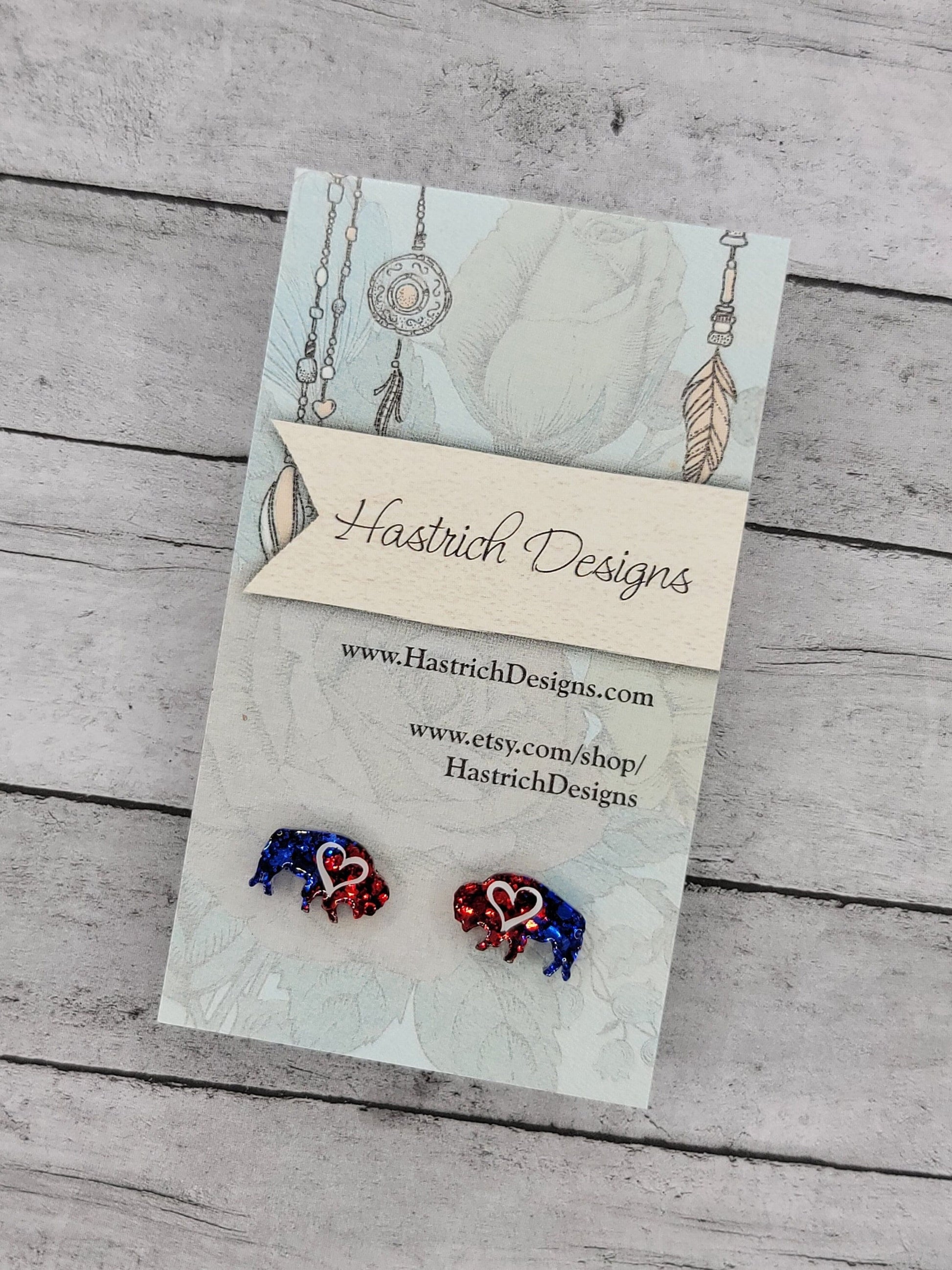 Chunky Glitter Buffalo Stud Earrings, Buffalo Love Buffalo Earrings, Buffalo Post Earrings, Fun Earrings, Buffalo Jewelry