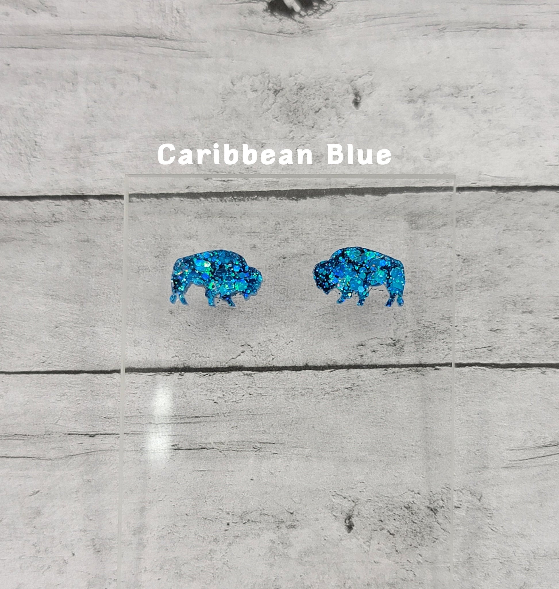 Chunky Glitter Buffalo Stud Earrings, Buffalo Earrings, Buffalo Post Earrings, Fun Earrings, Buffalo Jewelry