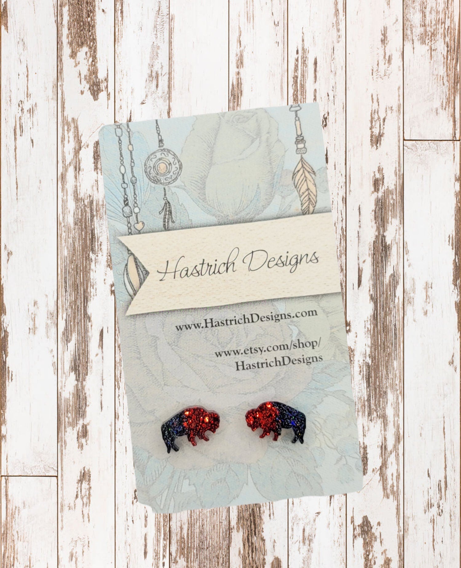 Chunky Glitter Buffalo Stud Earrings, Buffalo Earrings, Buffalo Post Earrings, Fun Earrings, Buffalo Jewelry