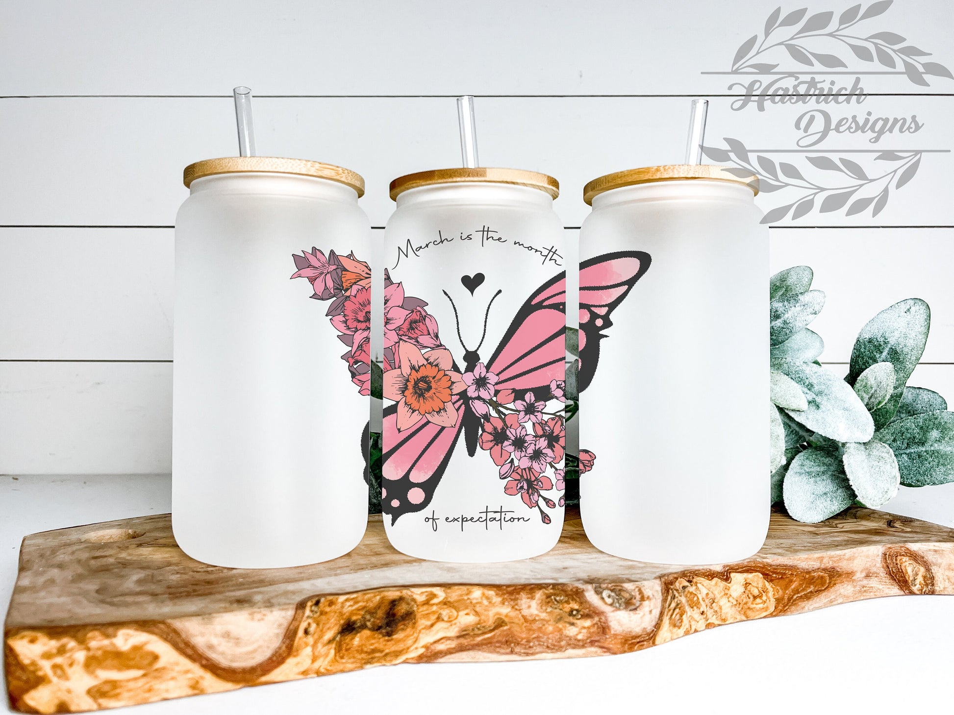 Butterfly Birth Month Cup Iced Coffee Cup Glass, Beer Can Glass, Birth Month Coffee Cup, Glass Cup Coffee Can Beer, Gifts for Her