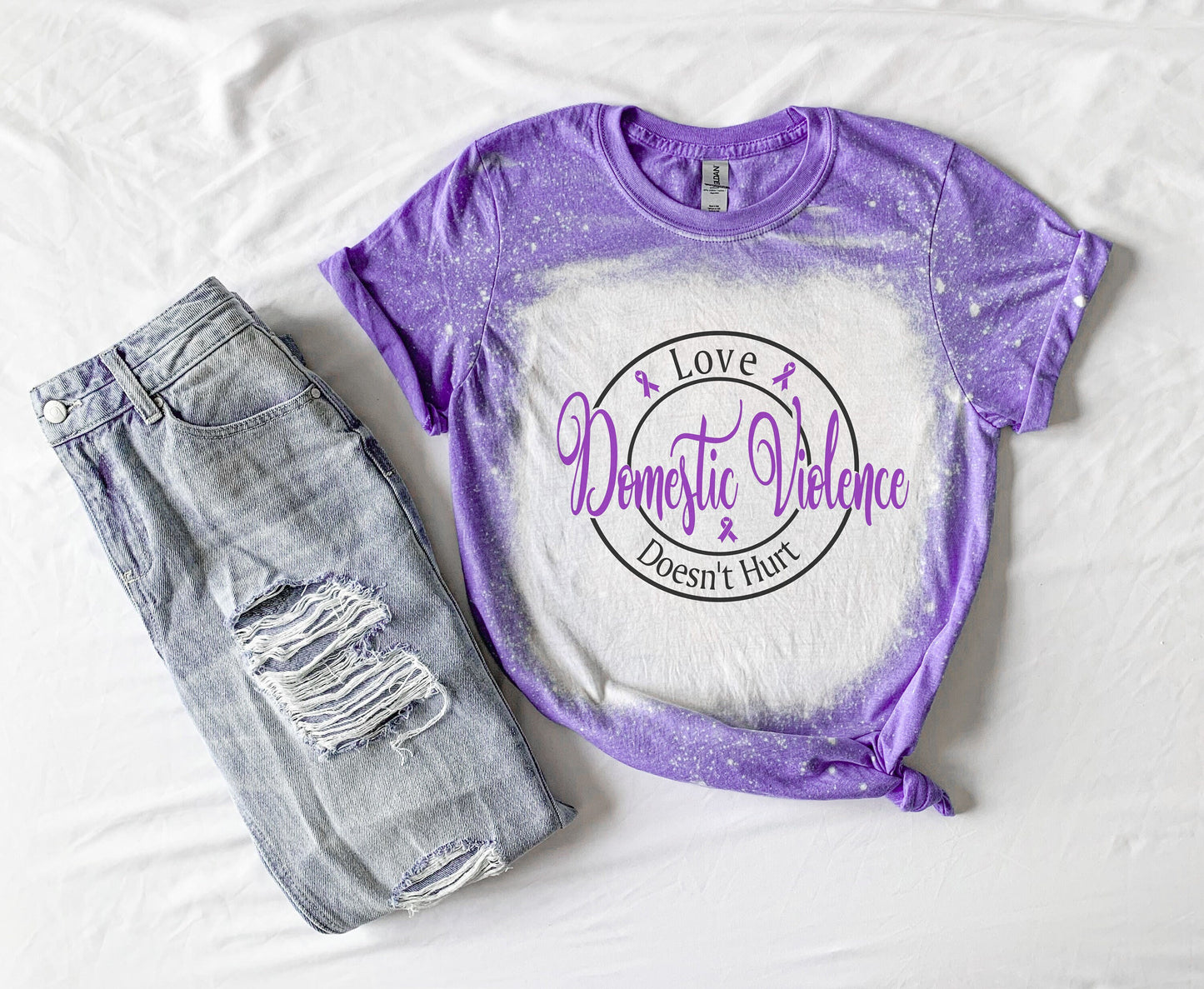 Domestic Violence Awareness Shirt Tee, Domestic Violence Awareness Bleached Shirt