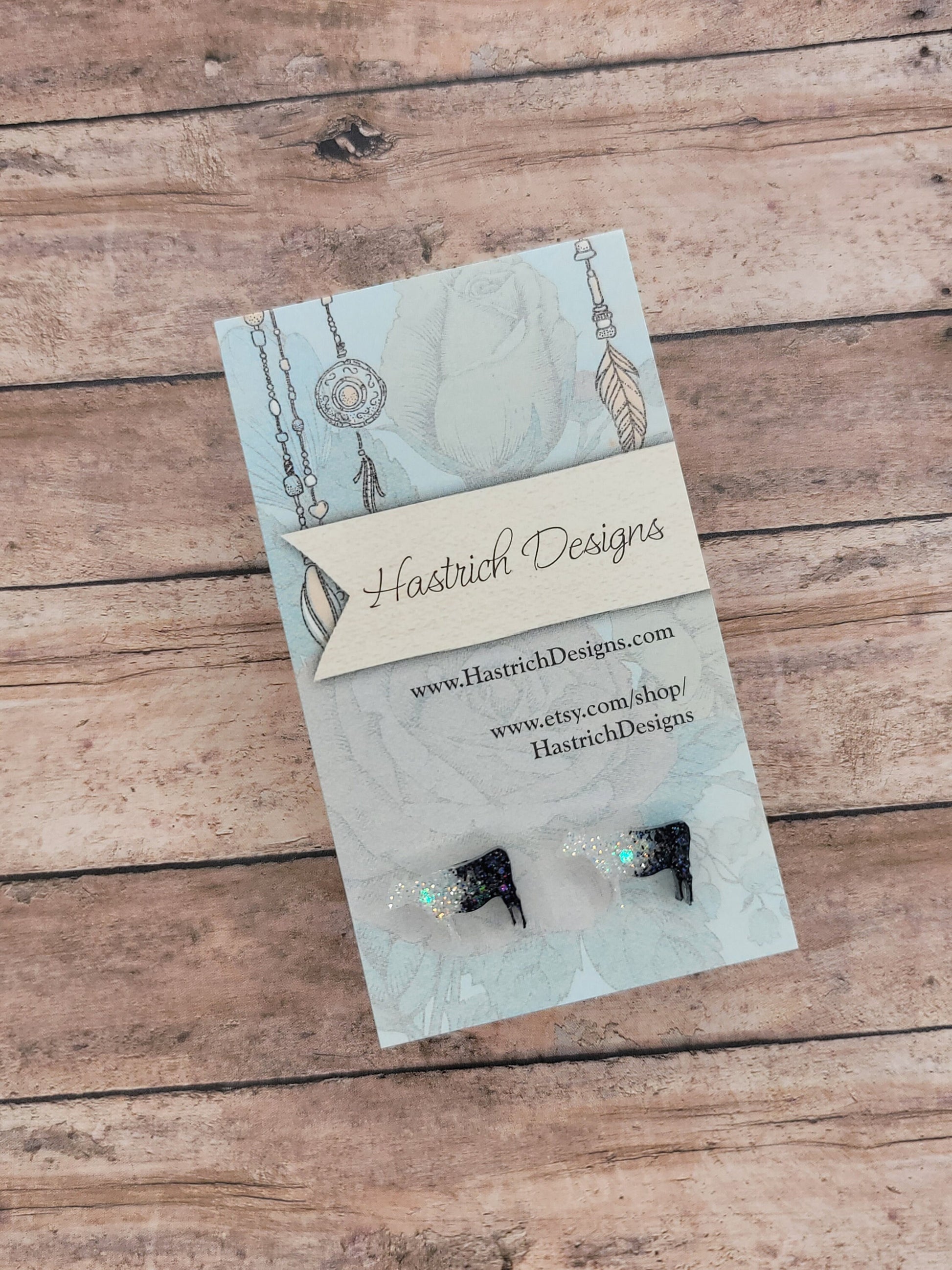 Chunky Glitter Cow Stud Earrings, Cow Earrings, Heifer Stud Earrings Heifer Earrings, Fun Earrings, Cow Jewelry