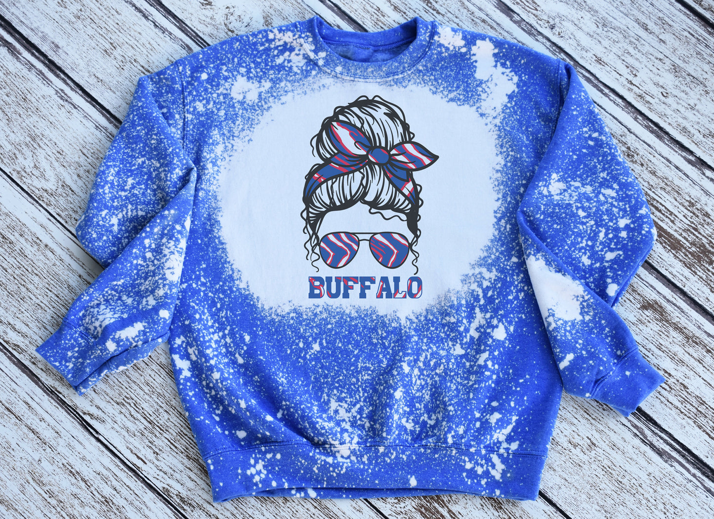 Buffalo Girl Crewneck Sweatshirt, Buffalo Bleached Sweatshirt