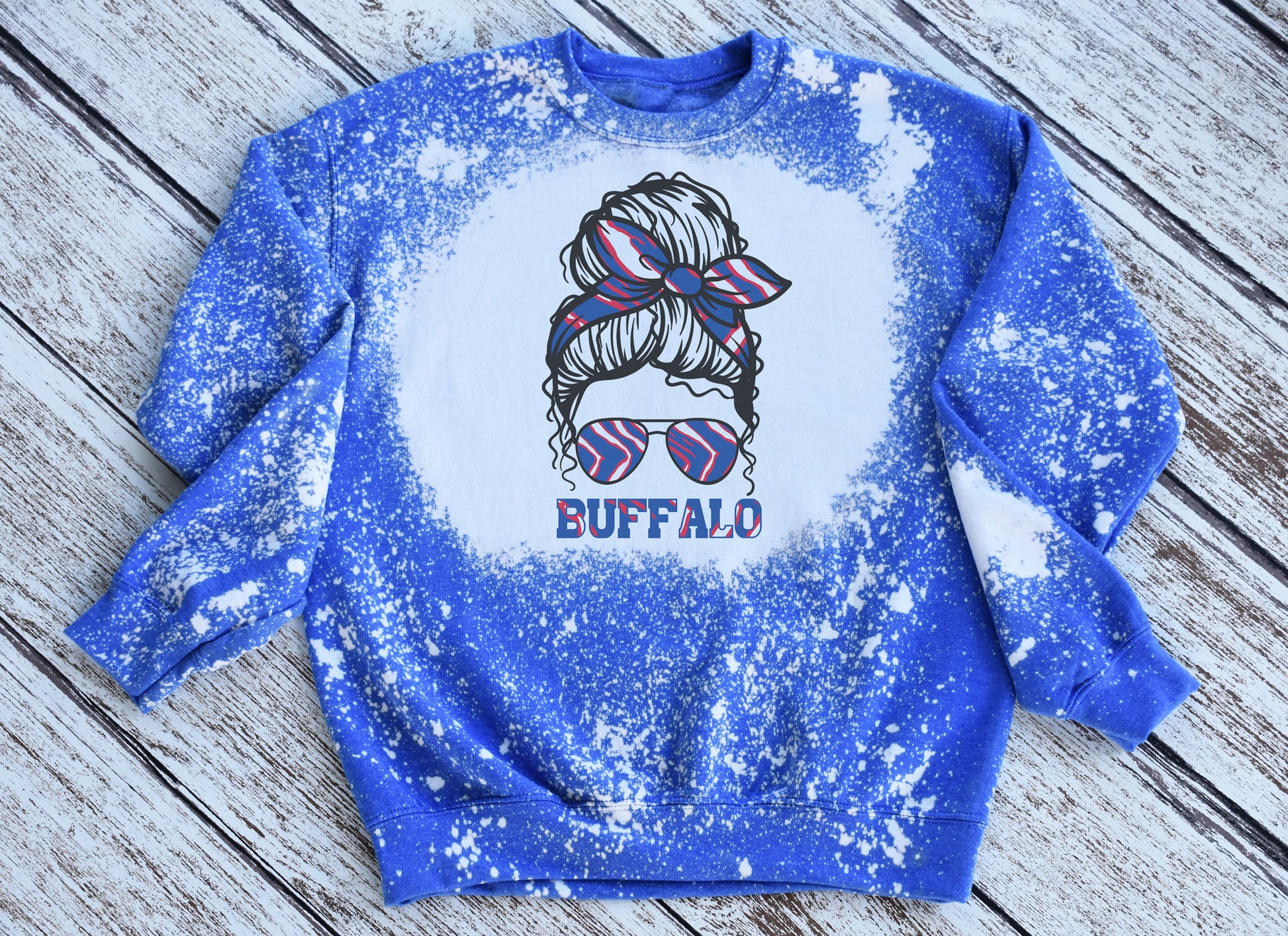 Buffalo Girl Crewneck Sweatshirt, Buffalo Bleached Sweatshirt