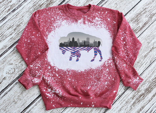 Buffalo Sweatshirt, Buffalo Bleached Sweatshirt, Buffalo Crewneck