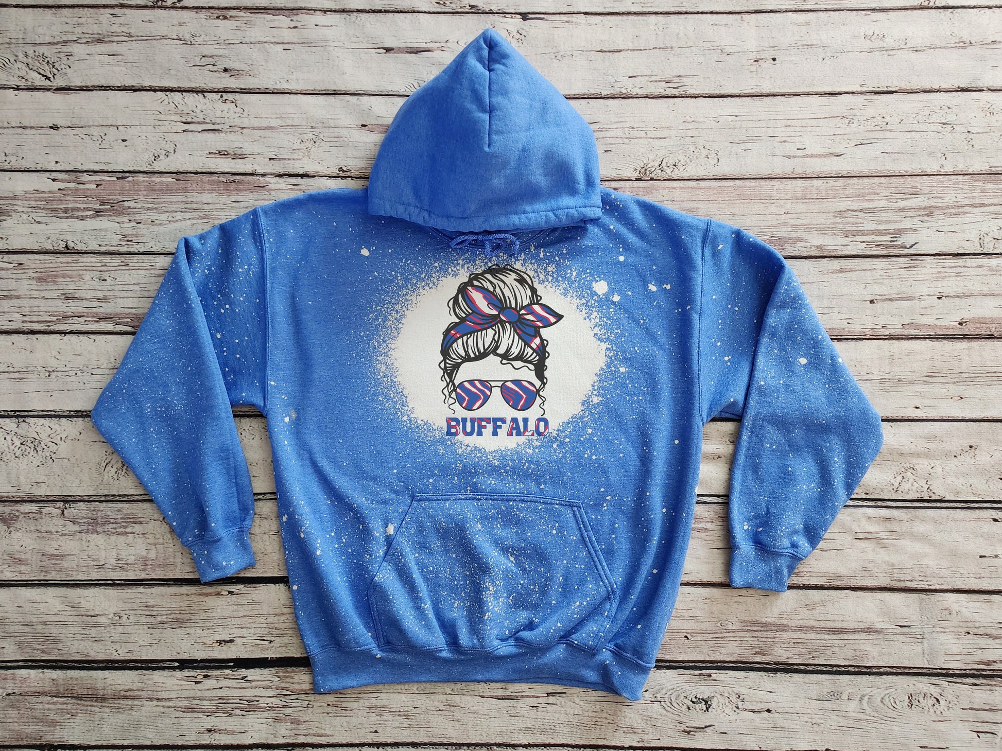 Buffalo Girl Hooded Sweatshirt, Buffalo Girl Bleached Hooded Sweatshirt, Buffalo Hoodie Hoody