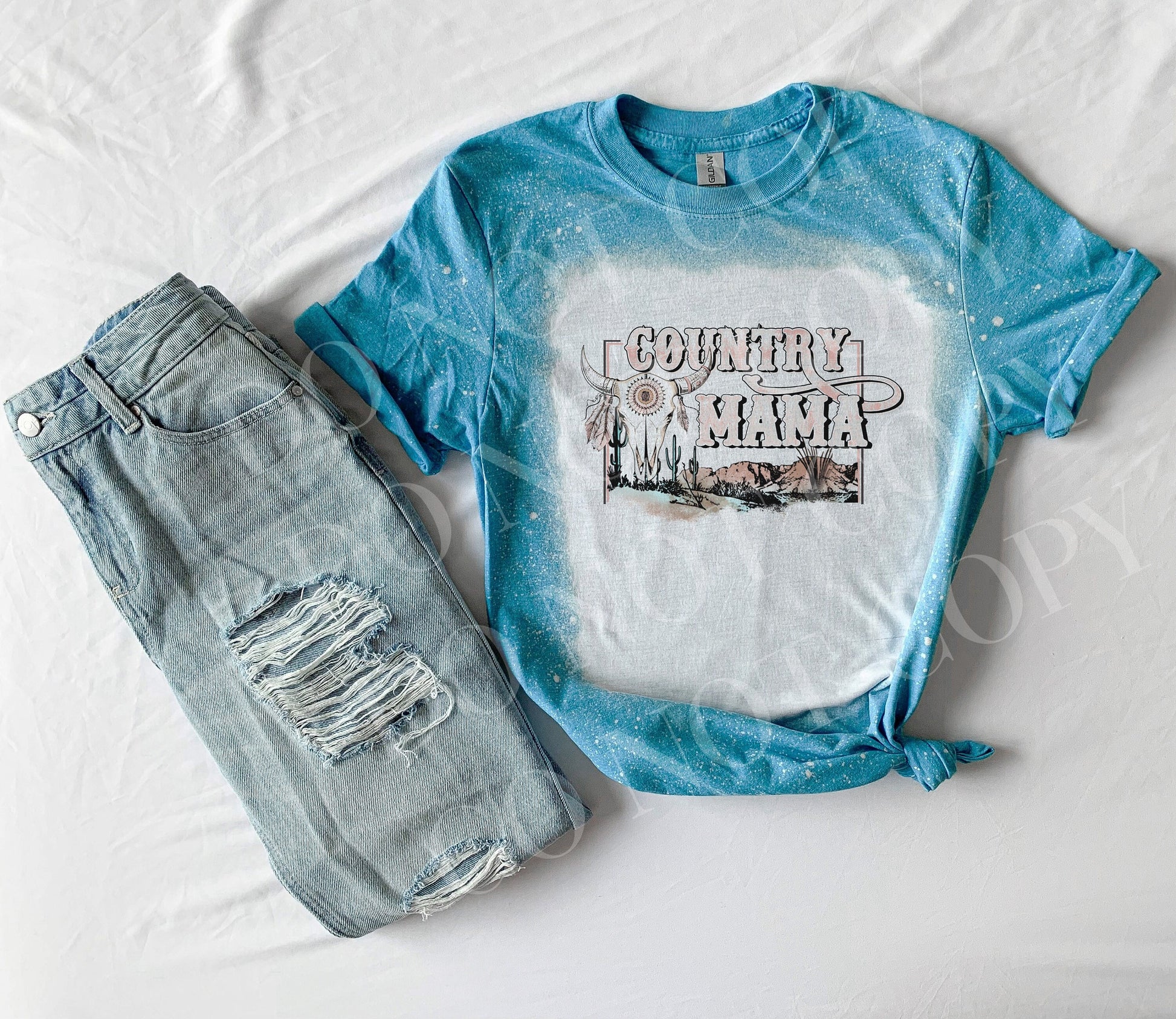 Western Country Mama Shirt Tee, Western Bleached Tee, Country Western Bleached Shirt, Mama Shirt Tee