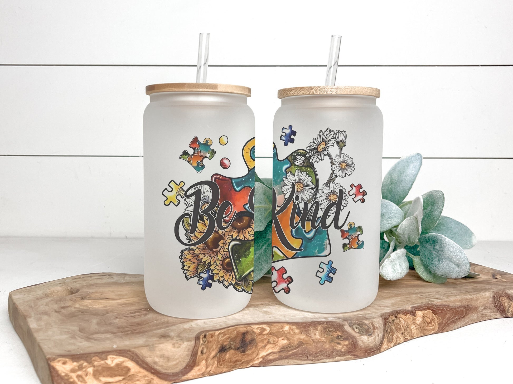 Autism Awareness Cup Iced Coffee Cup Glass, Beer Can Glass, Autism Coffee Cup, Glass Cup Coffee Can Beer, Autism Glass Can
