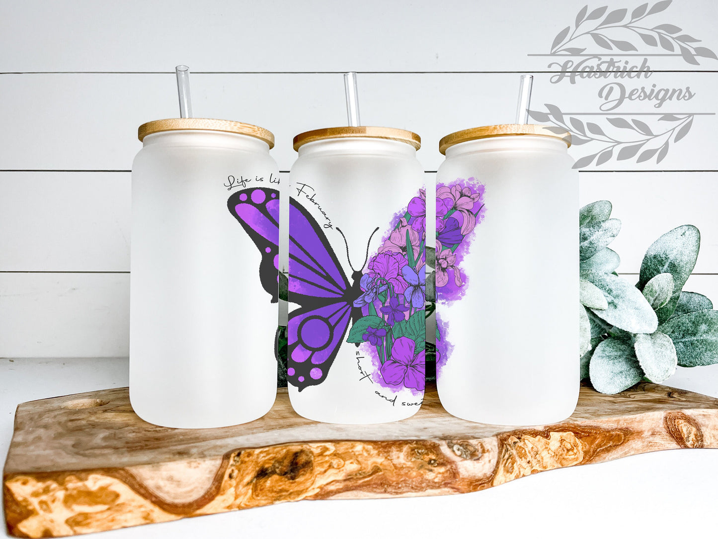 Butterfly Birth Month Cup Iced Coffee Cup Glass, Beer Can Glass, Birth Month Coffee Cup, Glass Cup Coffee Can Beer, Gifts for Her