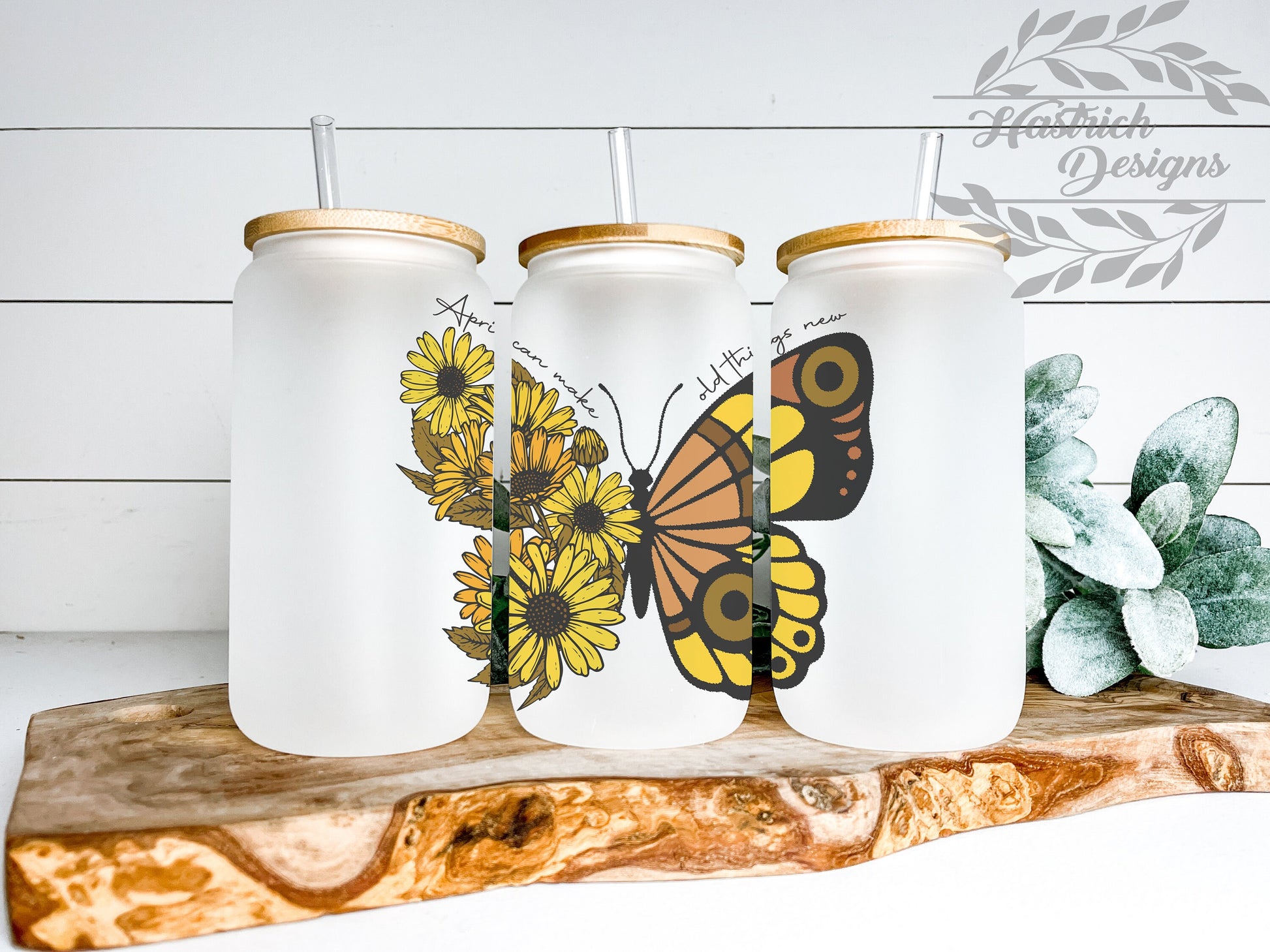 Butterfly Birth Month Cup Iced Coffee Cup Glass, Beer Can Glass, Birth Month Coffee Cup, Glass Cup Coffee Can Beer, Gifts for Her