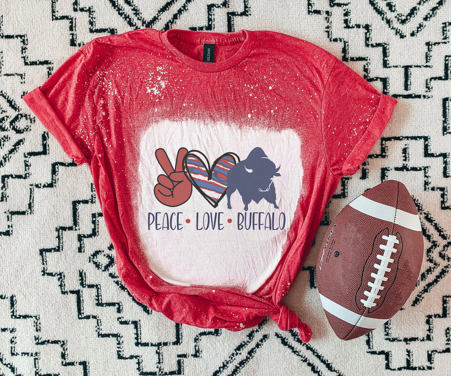 Peace Love Buffalo Shirt, Peace Love Buffalo Bleached Shirt