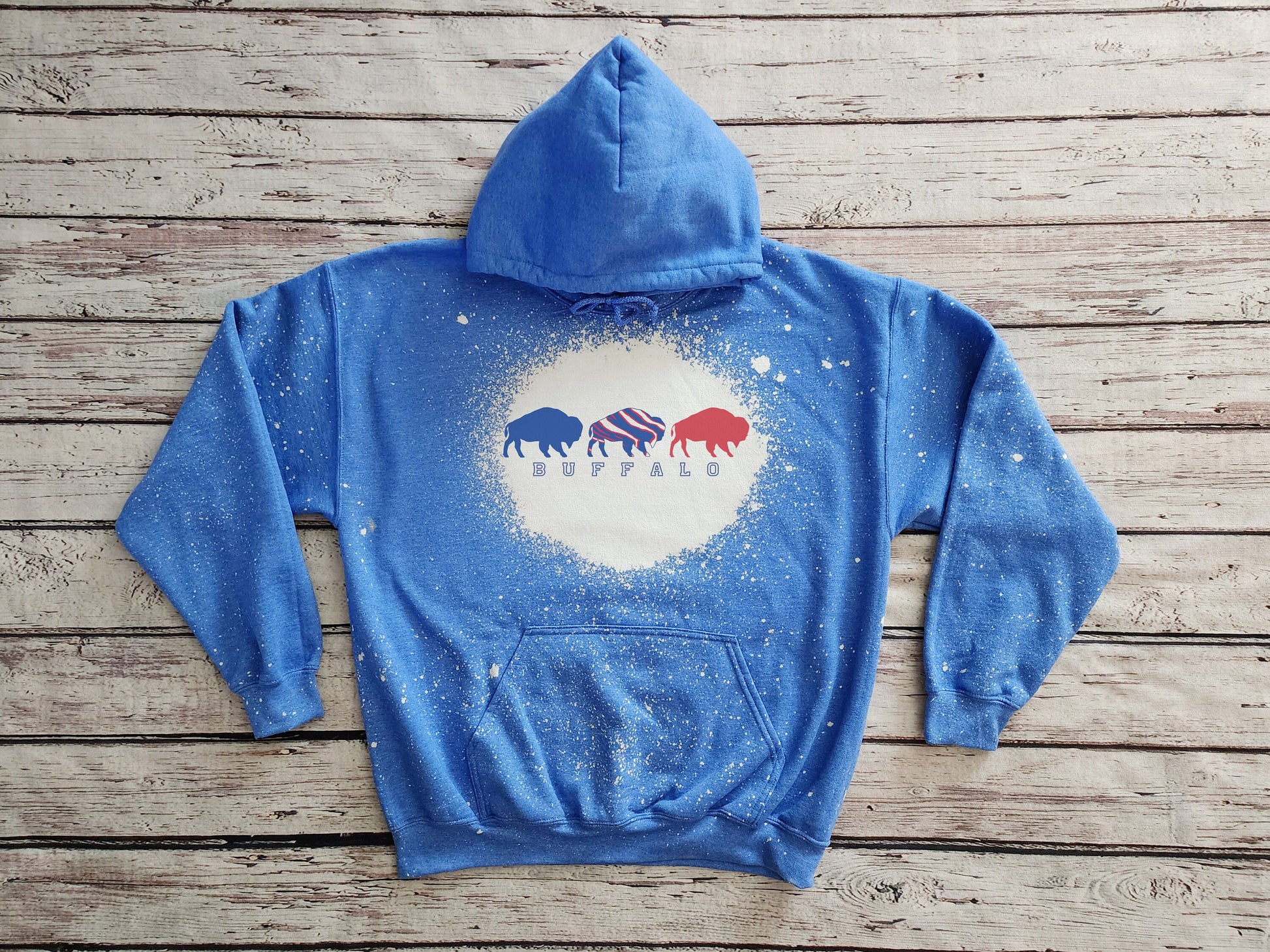 Buffalo Hooded Sweatshirt, Buffalo Bleached Hoodie Hoody