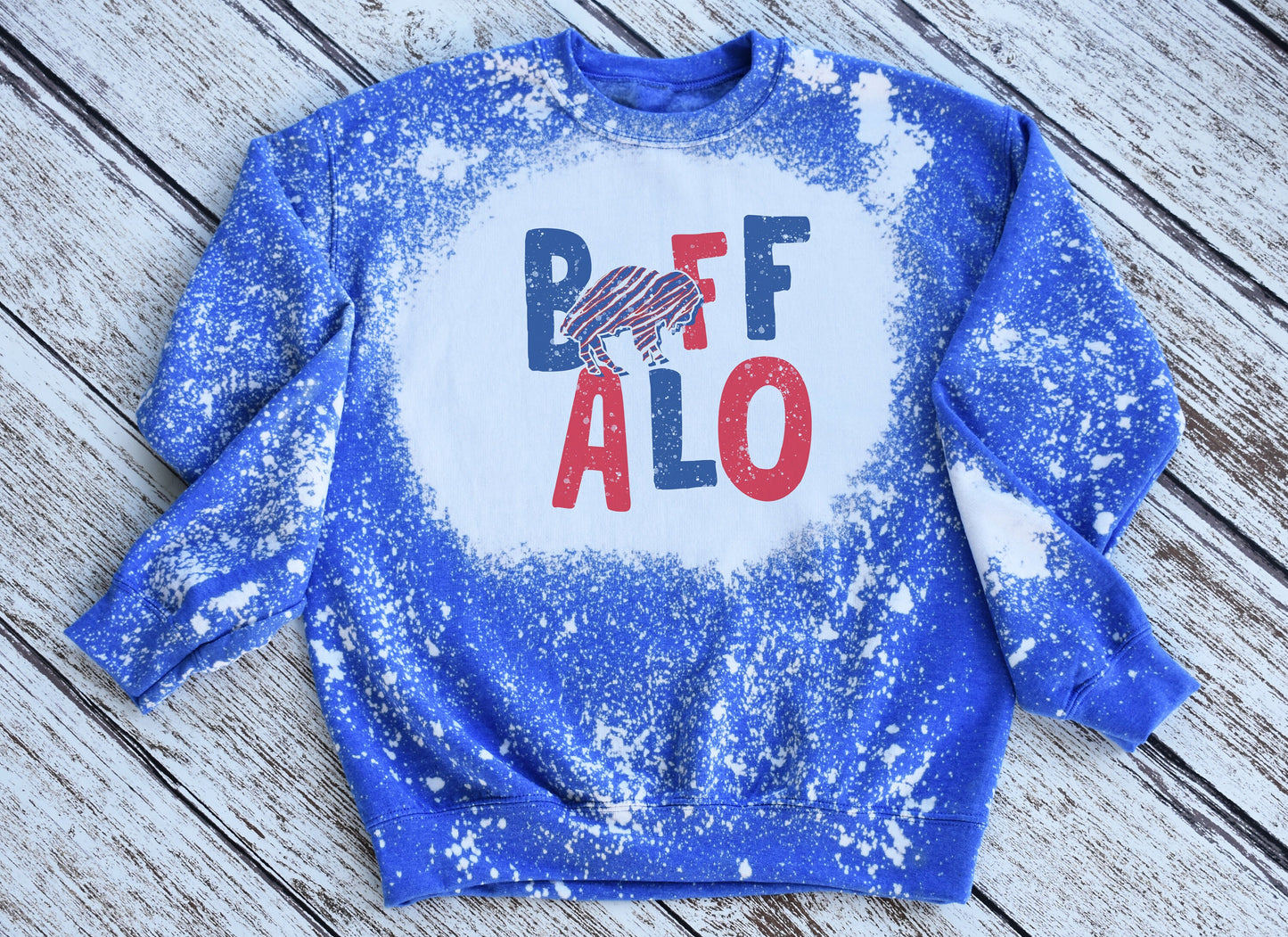 Buffalo Crewneck Sweatshirt, Buffalo Bleached Sweatshirt