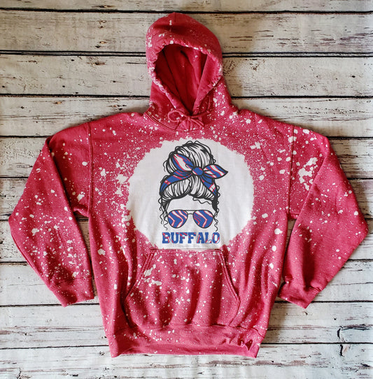 Buffalo Girl Hooded Sweatshirt, Buffalo Girl Bleached Hooded Sweatshirt, Buffalo Hoodie Hoody