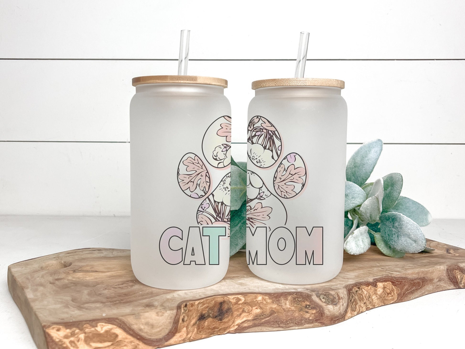 Cat Mom Cup Iced Coffee Cup Glass, Beer Can Glass, Cat Mom Coffee Cup, Glass Cup Coffee Can Beer, Cat Mom Soda Can Glass
