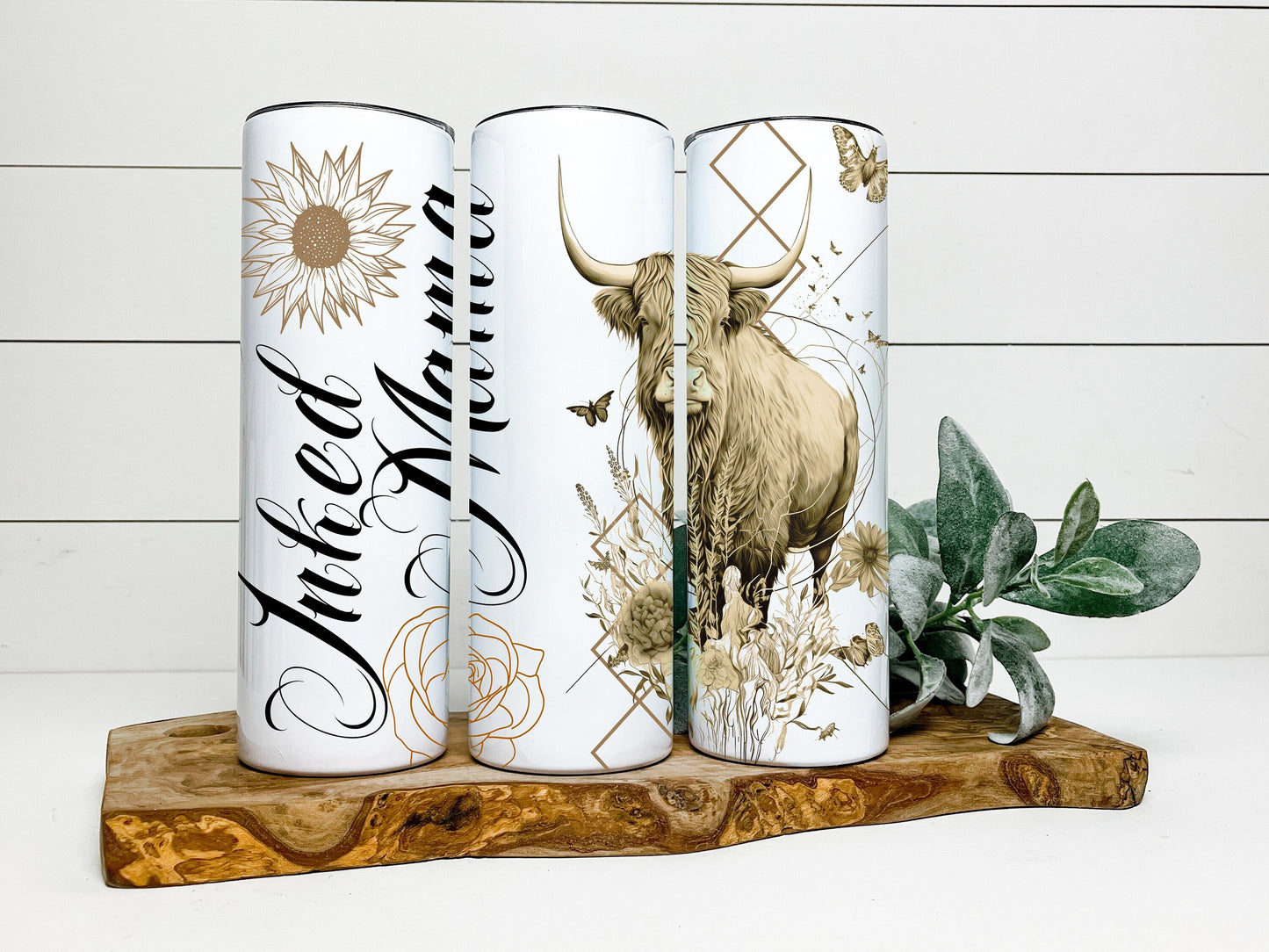 Inked Mama Cow Tumbler, Inked Mama Cow Skinny Tumbler, Cow Tumbler, Inked Mama Tumbler