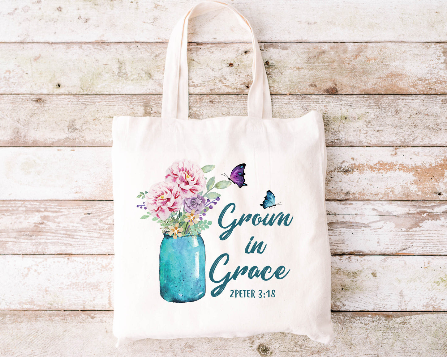 Grown In Grace Tote, Summer Tote Bag, Boho Tote Bag