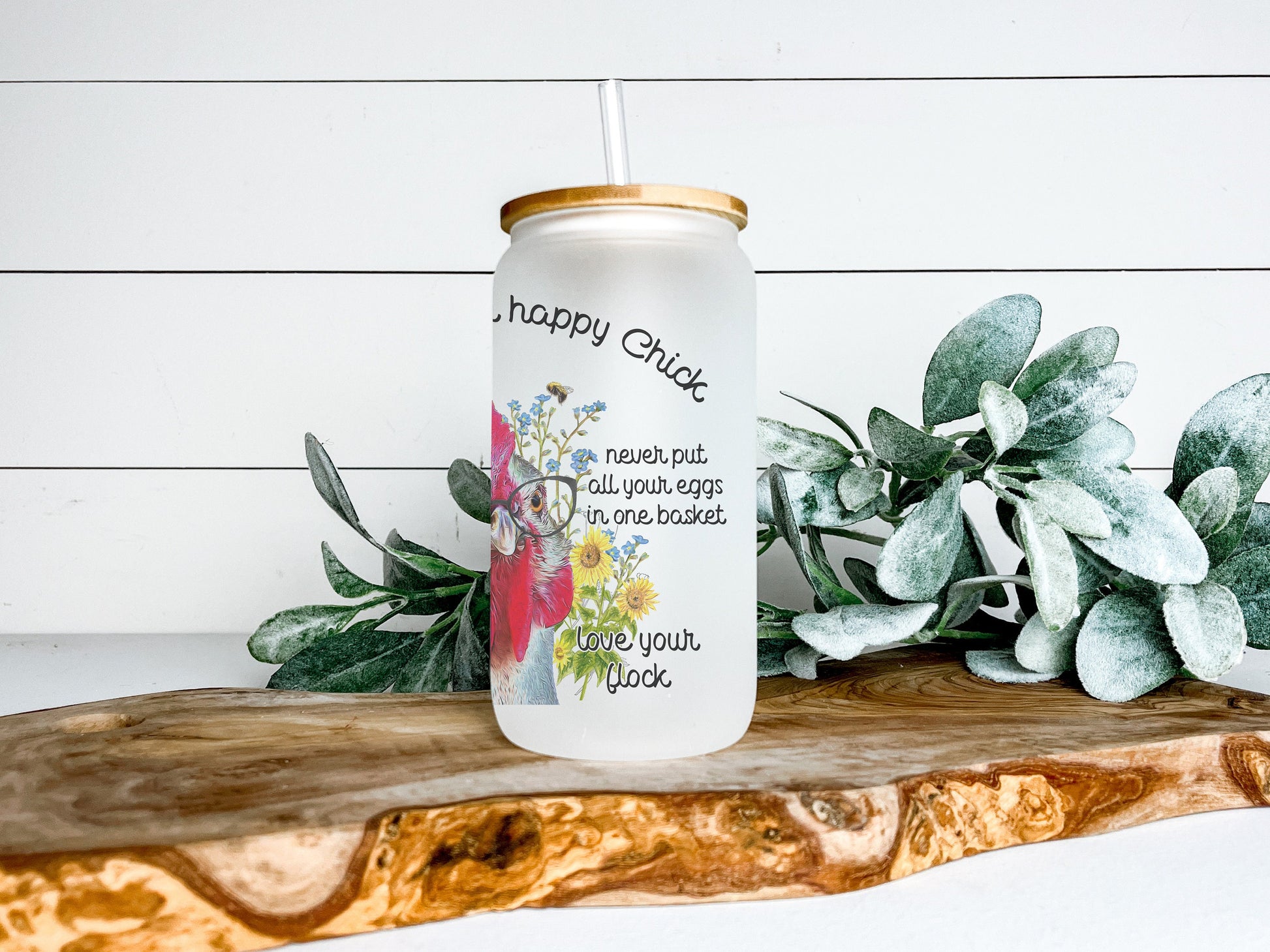 How To Be A Happy Chick Chicken Cup Iced Coffee Cup Glass, Beer Can Glass, Chicken Coffee Cup, Glass Cup Coffee Can Beer