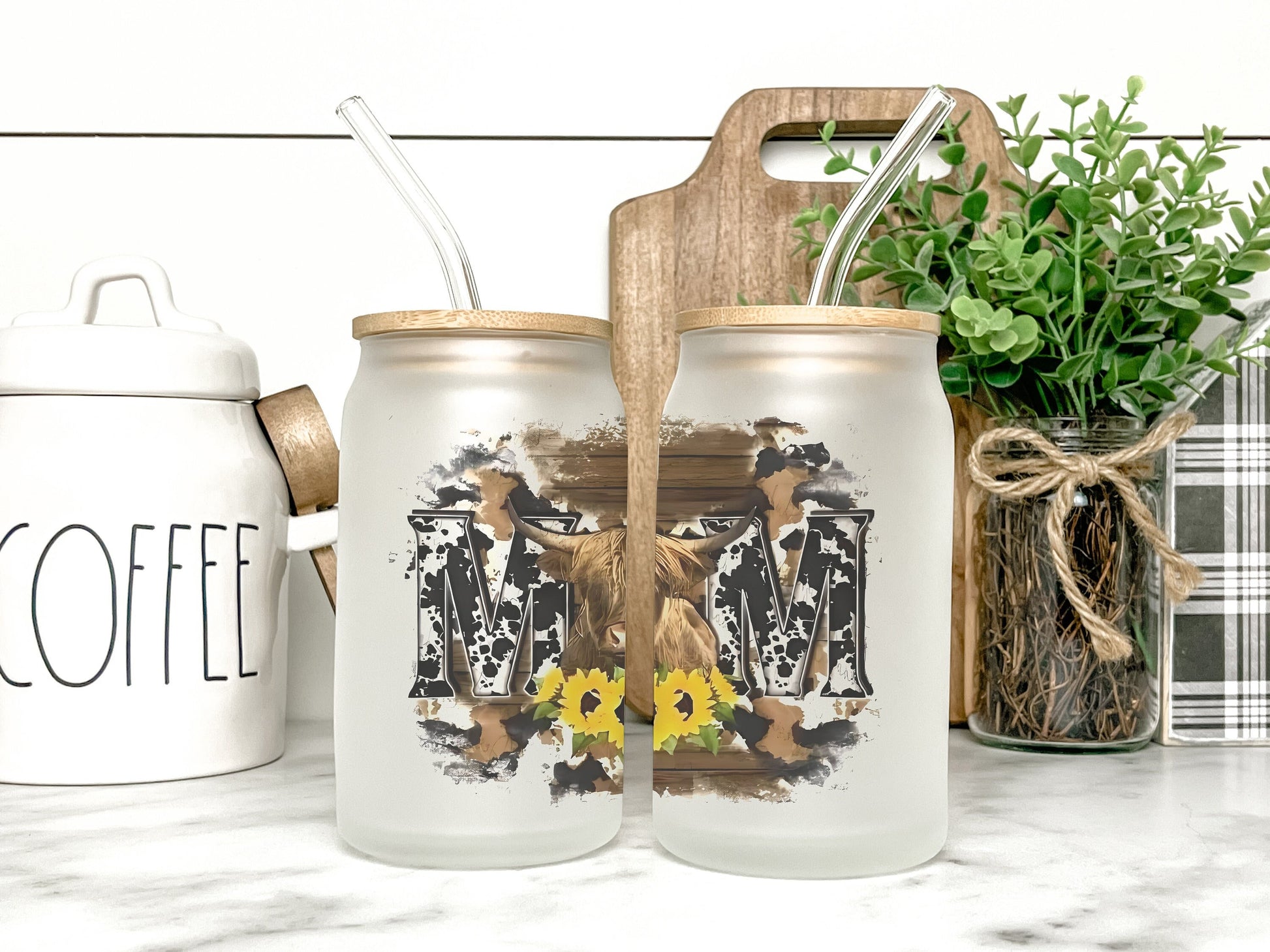 Cow Mom Cup Iced Coffee Cup Glass, Cow Mom Beer Can Glass, Highland Cow Coffee Cup, Glass Cup Coffee Can Beer, Cow Soda Can Glass