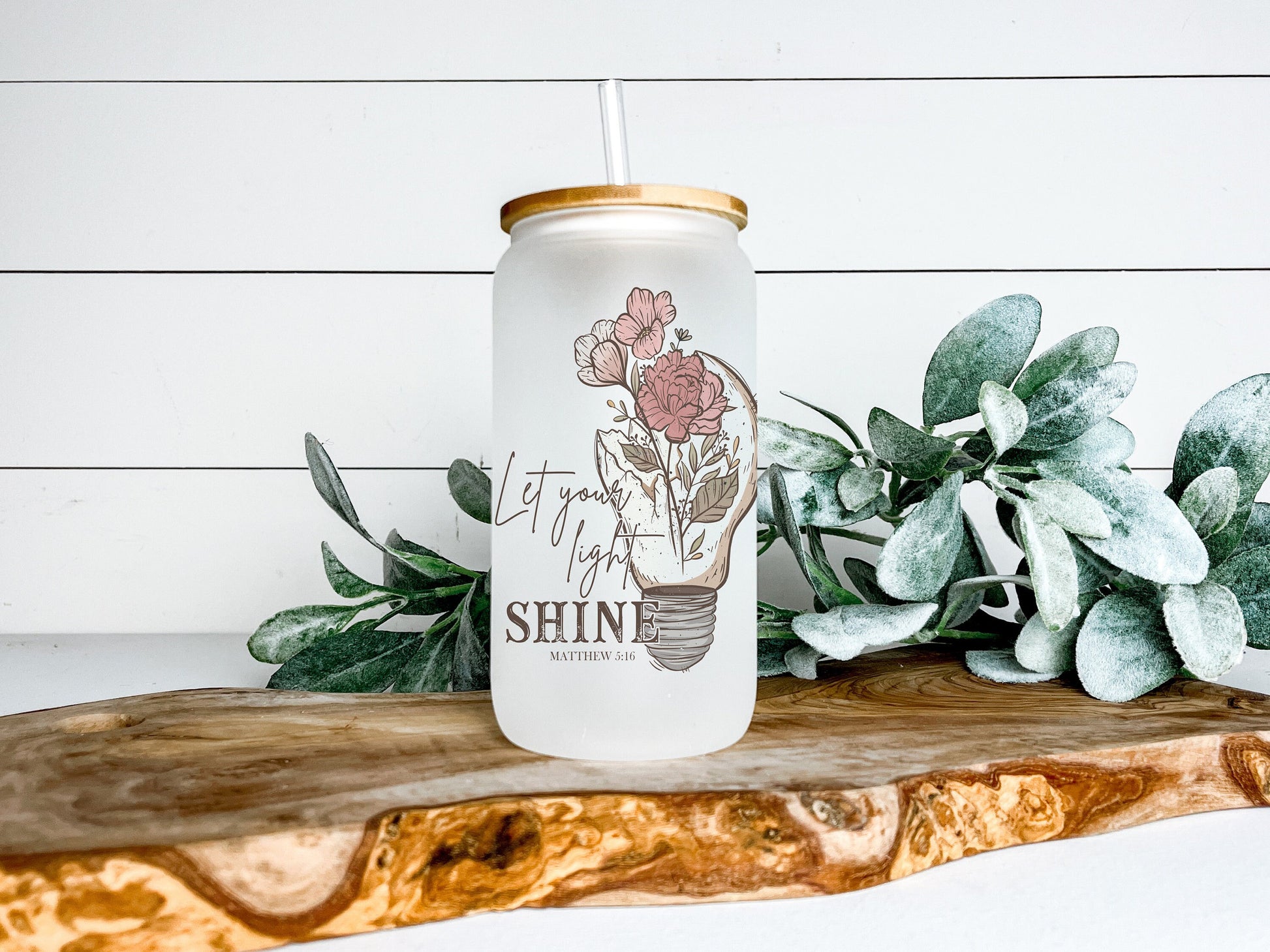 Let Your Light Shine Cup Iced Coffee Cup Glass, Beer Can Glass Let Your Light Shine Glass Cup Coffee Can Beer, Country Soda Can Glass