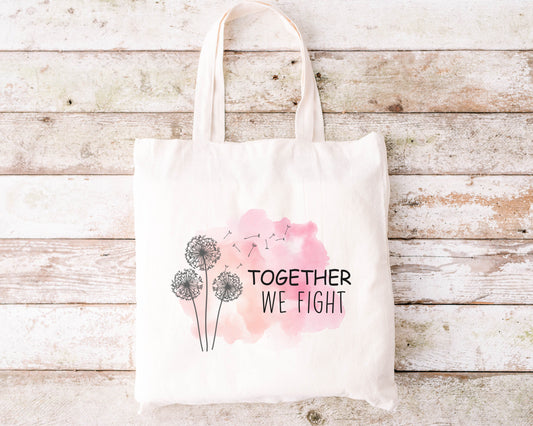 Breast Cancer Awareness Tote, Breast Cancer Tote, Together We Fight Tote, Tote Bag