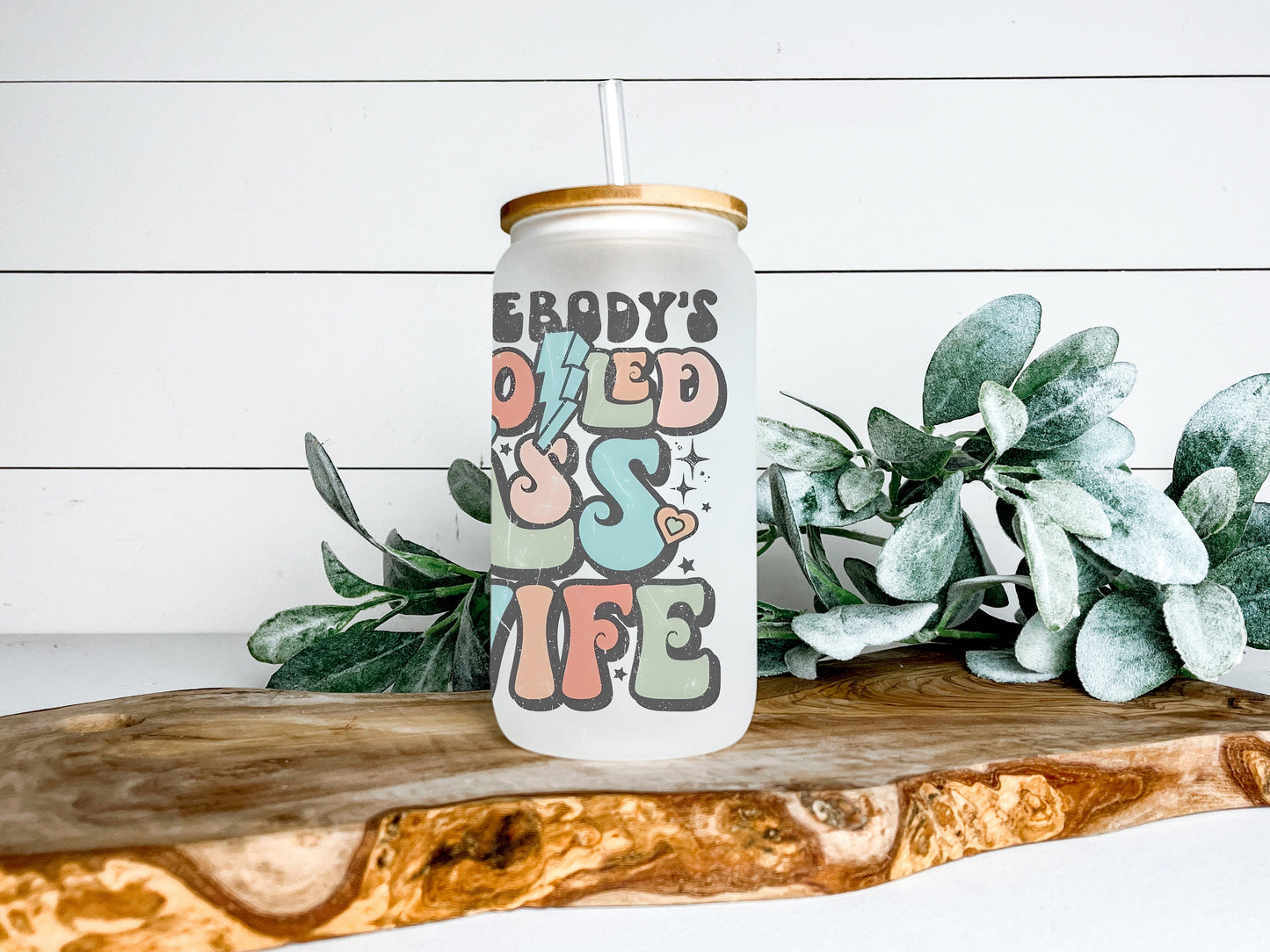 Somebody's Spoiled Ass Wife Cup Iced Coffee Cup Glass, Beer Can Glass, Spoiled Wife Coffee Cup, Glass Cup Coffee Can Beer, Wife Glass Can