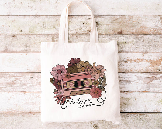 Vintage Soul Tote, Vintage Soul Bag, Summer Tote Bag, Boho Tote Bag, Inspirational Tote Bag