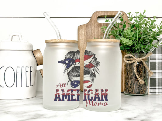 All American Mama Cup Iced Coffee Cup Glass, Beer Can Glass, American Mama Iced Coffee Cup, Glass Cup Coffee Can Beer
