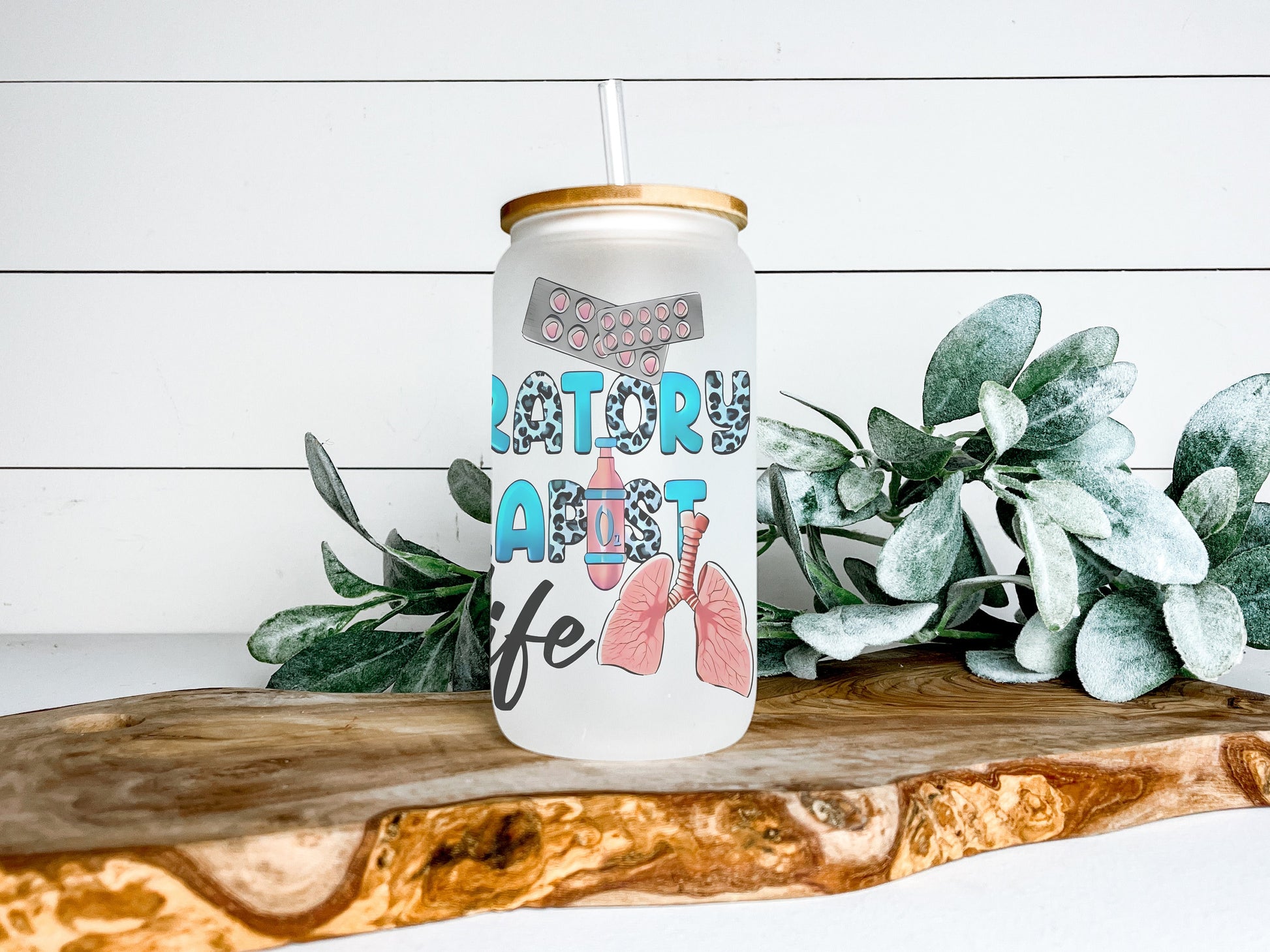 Respiratory Therapist Cup Iced Coffee Cup Glass, Beer Can Glass, Respiratory Therapist Iced Coffee Cup, Glass Cup Coffee Can Beer