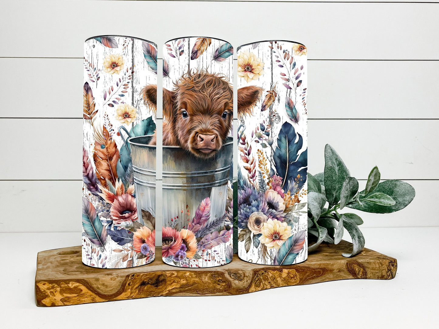 Baby Highland Cow Tumbler, Baby Highland Cow Skinny Tumbler, Baby Cow Tumbler