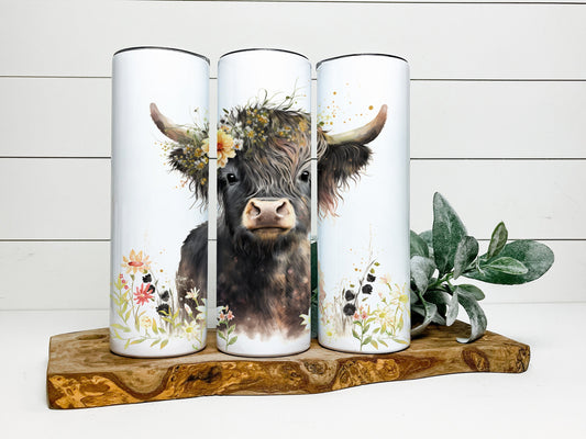 Baby Highland Cow Tumbler, Baby Highland Cow Skinny Tumbler, Baby Cow Tumbler