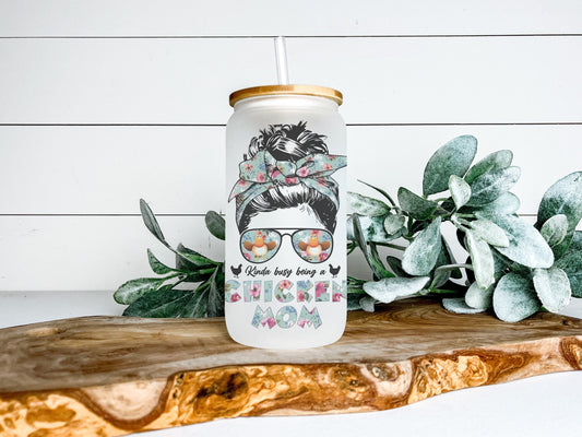 Chicken Mom Cup Iced Coffee Cup Glass, Beer Can Glass, Chicken Mom Coffee Cup, Glass Cup Coffee Can Beer, Chicken Soda Can Glass